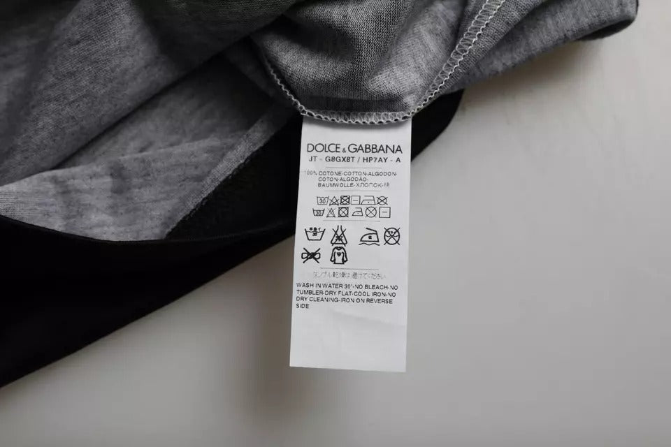 Dolce & Gabbana Black White Jazz Print Cotton Short Sleeves Men's T-shirt