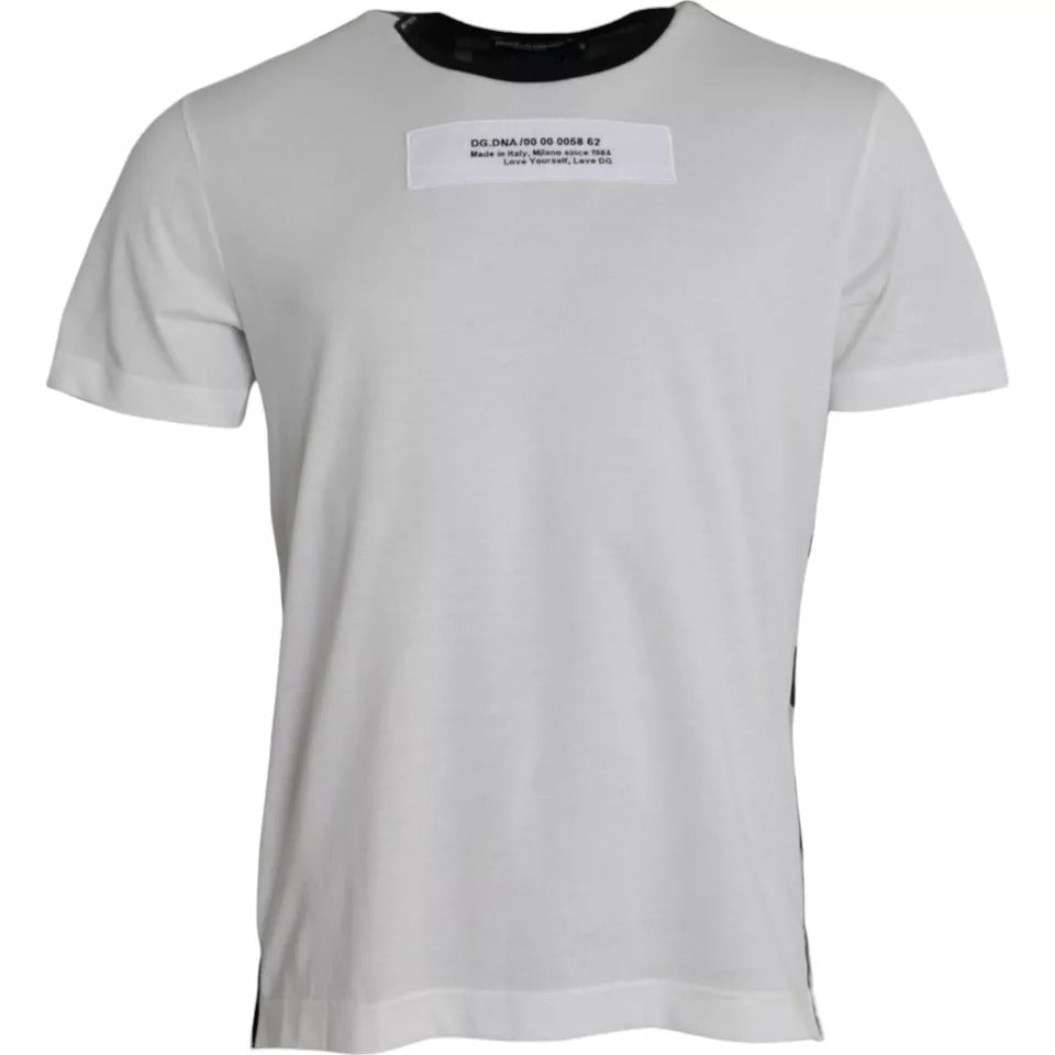 Dolce & Gabbana Black White Camouflage Round Neck Men's T-shirt