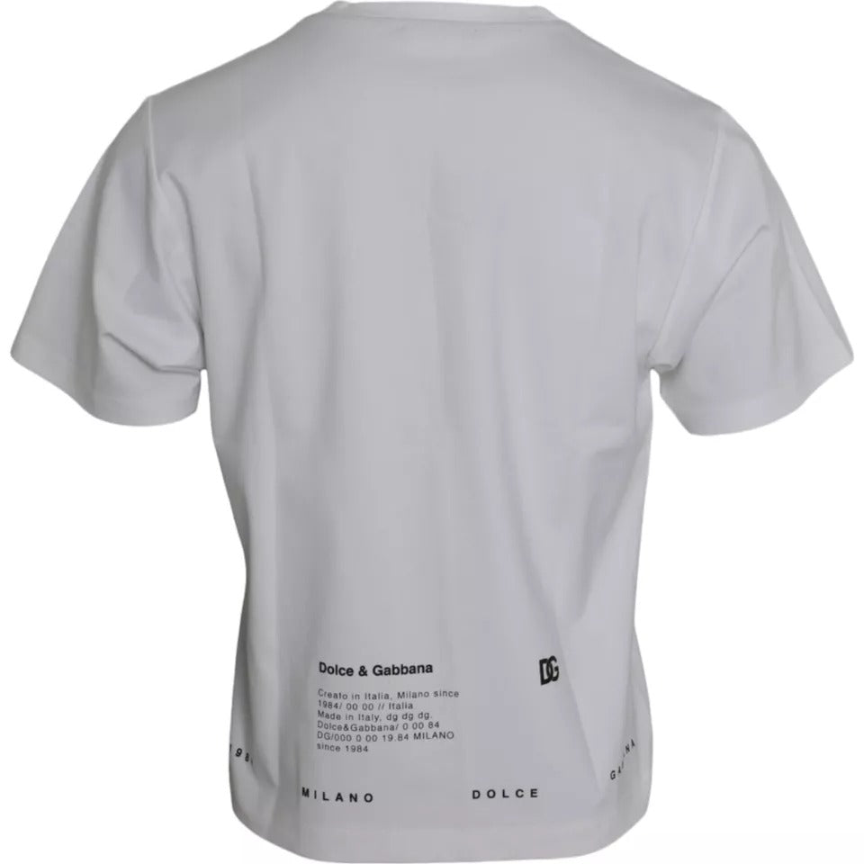 Dolce & Gabbana White Red Lips Print Cotton Men Men's T-shirt
