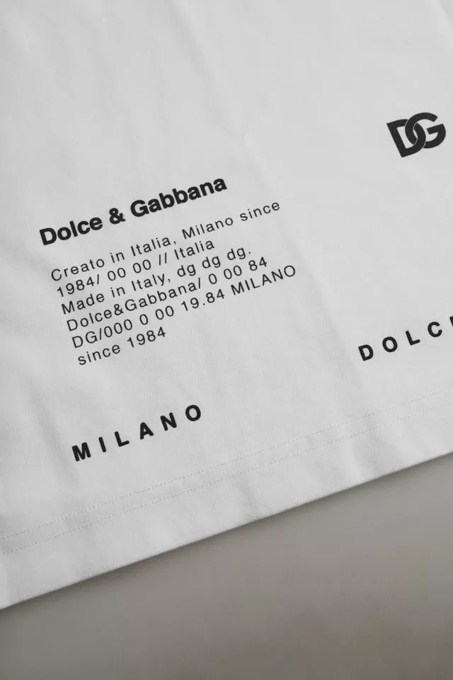 Dolce & Gabbana White Red Lips Print Cotton Men Men's T-shirt