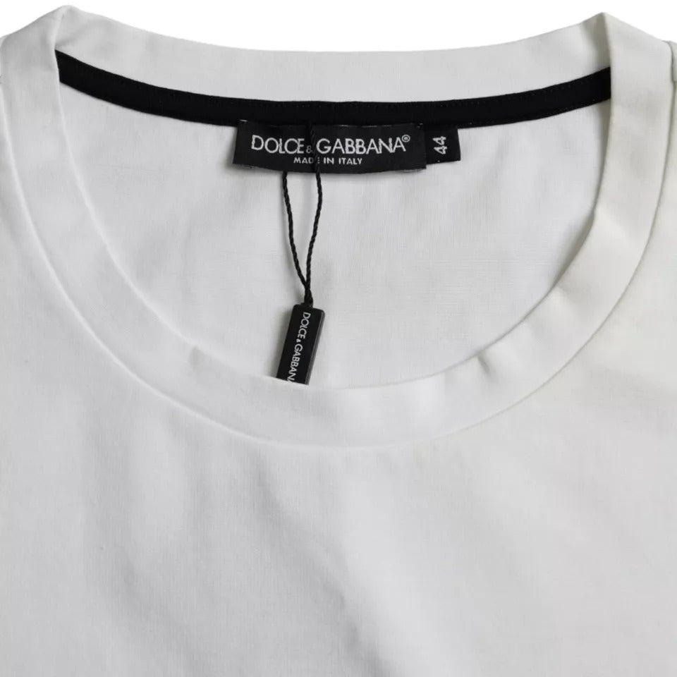 Dolce & Gabbana White Red Lips Print Cotton Men Men's T-shirt