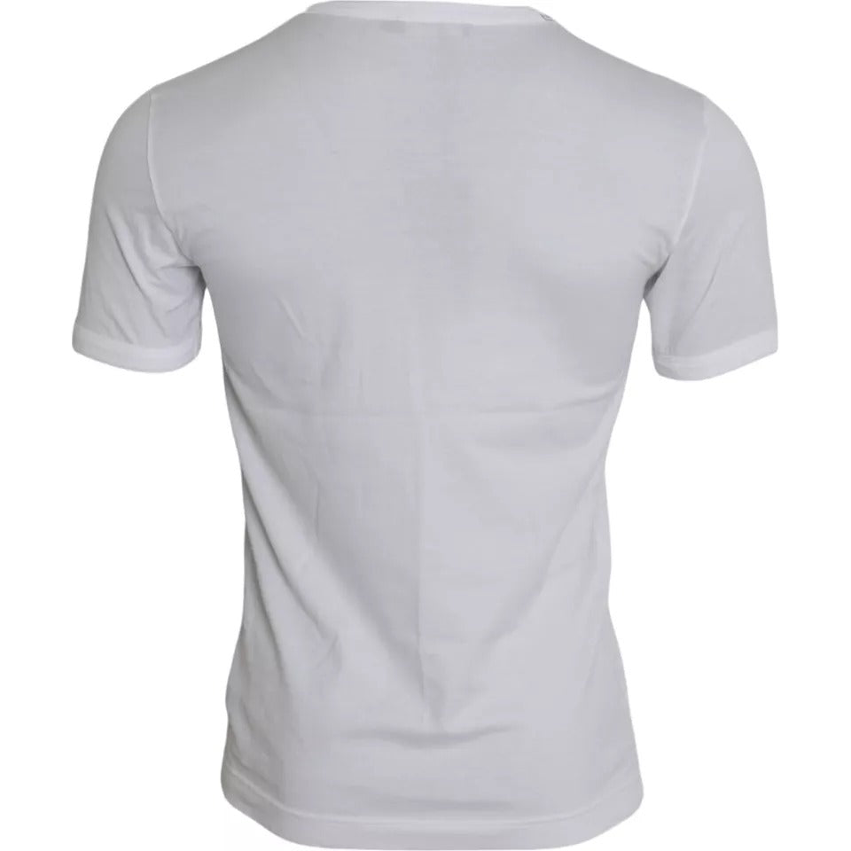 Dolce & Gabbana White King Of Love Round Neck Short Sleeves Men's T-shirt