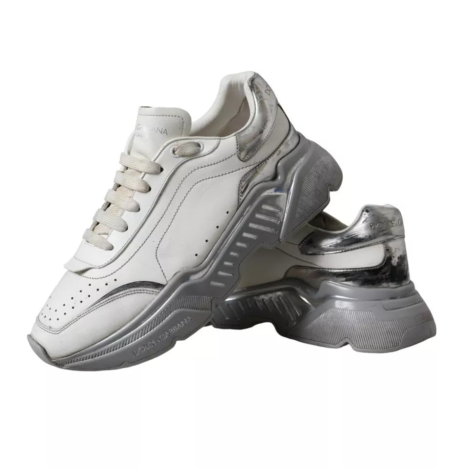 Dolce & Gabbana White Silver Daymaster Low Top Sneakers Men's Shoes (Pre-Owned)