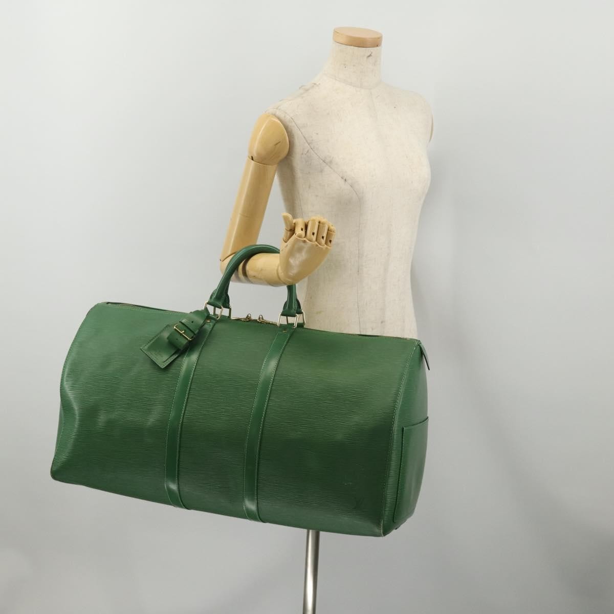 Louis Vuitton Keepall Bag Epi Leather Green Leather Travel Bag Bag (Pre-Owned)