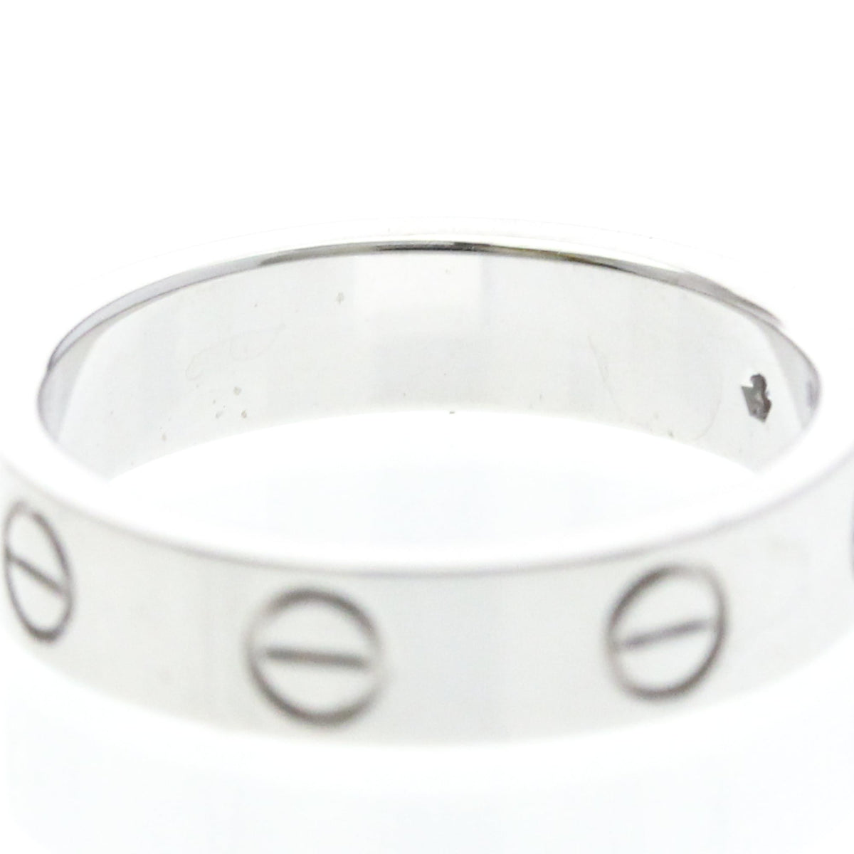 Cartier Love 1 Diamond Band White Gold And Diamond Silver White_Gold Ring Jewelry (Pre-Owned)