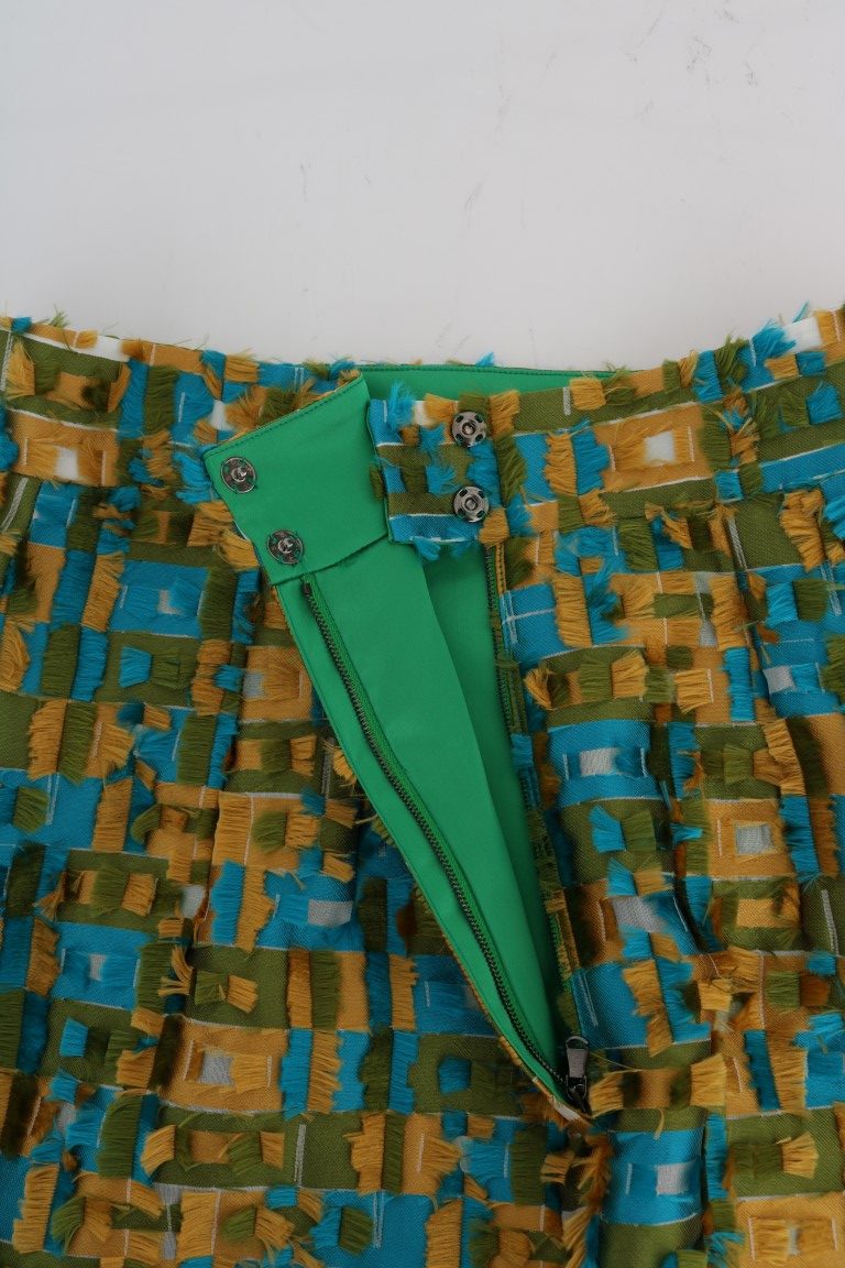 Dolce & Gabbana Multicolor Jacquard Straight Pencil Women's Skirt