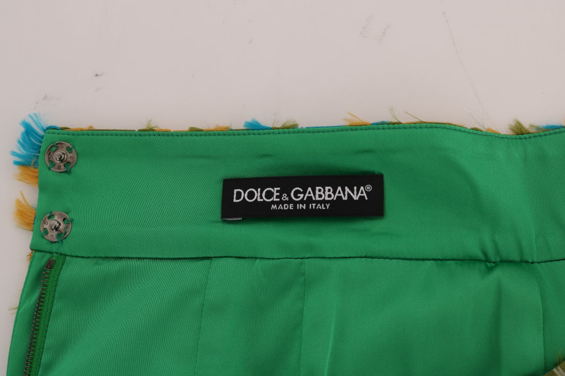Dolce & Gabbana Multicolor Jacquard Straight Pencil Women's Skirt