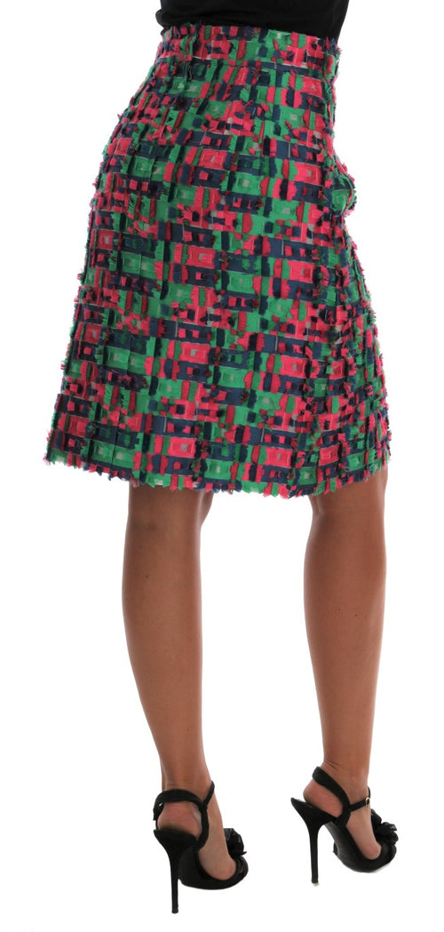 Dolce & Gabbana Elegant Jacquard High Waist Pencil Women's Skirt