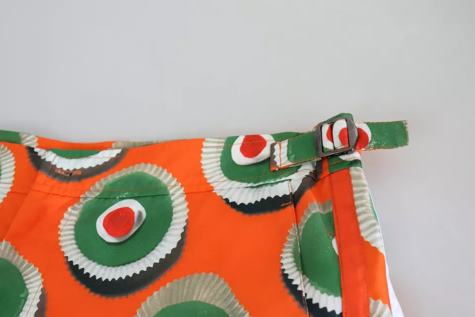 Dolce & Gabbana Orange Cupcake Beachwear Shorts Men's Swimwear