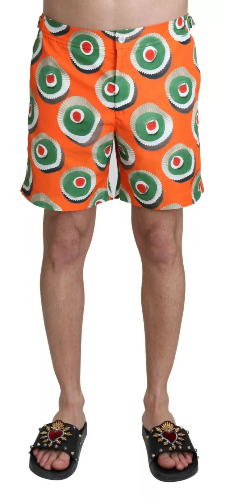 Dolce & Gabbana Orange Cupcake Beachwear Shorts Men's Swimwear