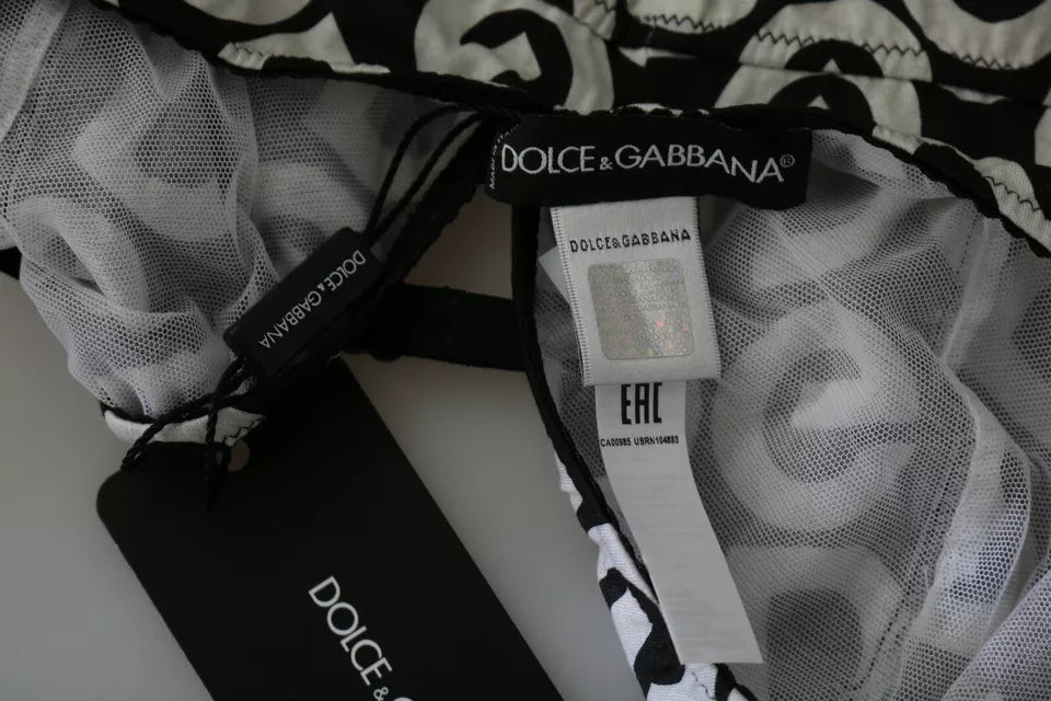 Dolce & Gabbana Black DG Mania Print Sleeveless Women's Swimwear
