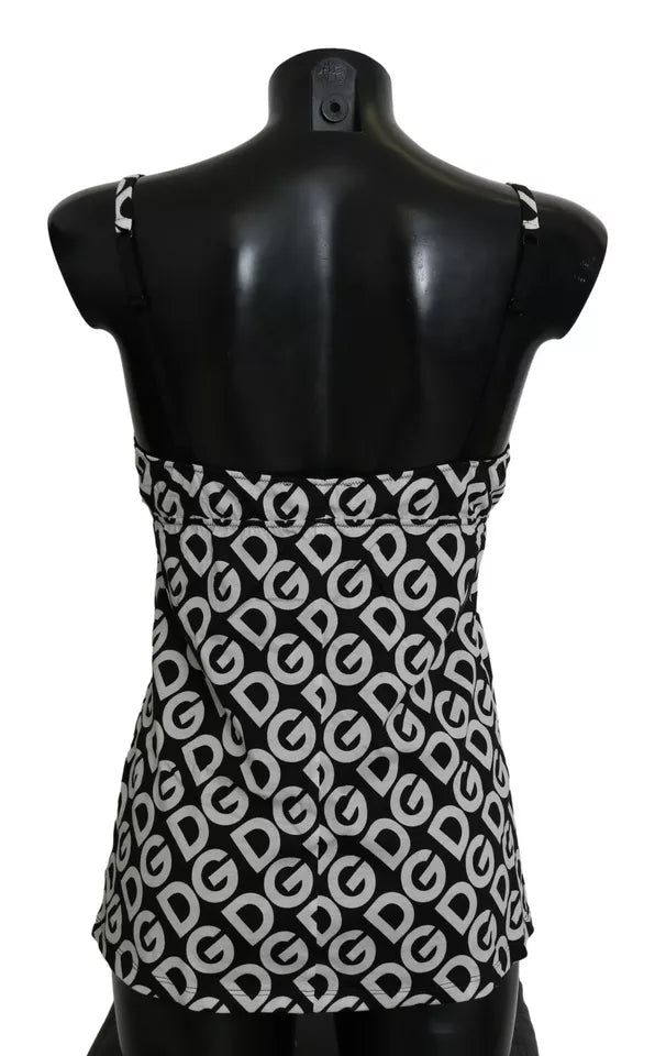 Dolce & Gabbana Black DG Mania Print Sleeveless Women's Swimwear
