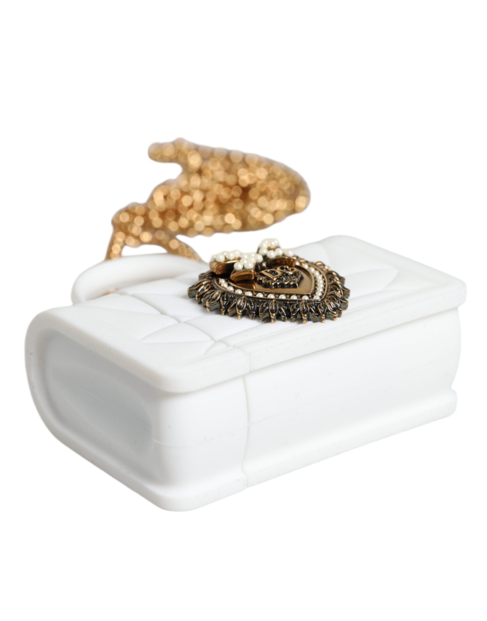 Dolce & Gabbana White Silicone Devotion Heart Cover Hand Bag Airpod Women's Case