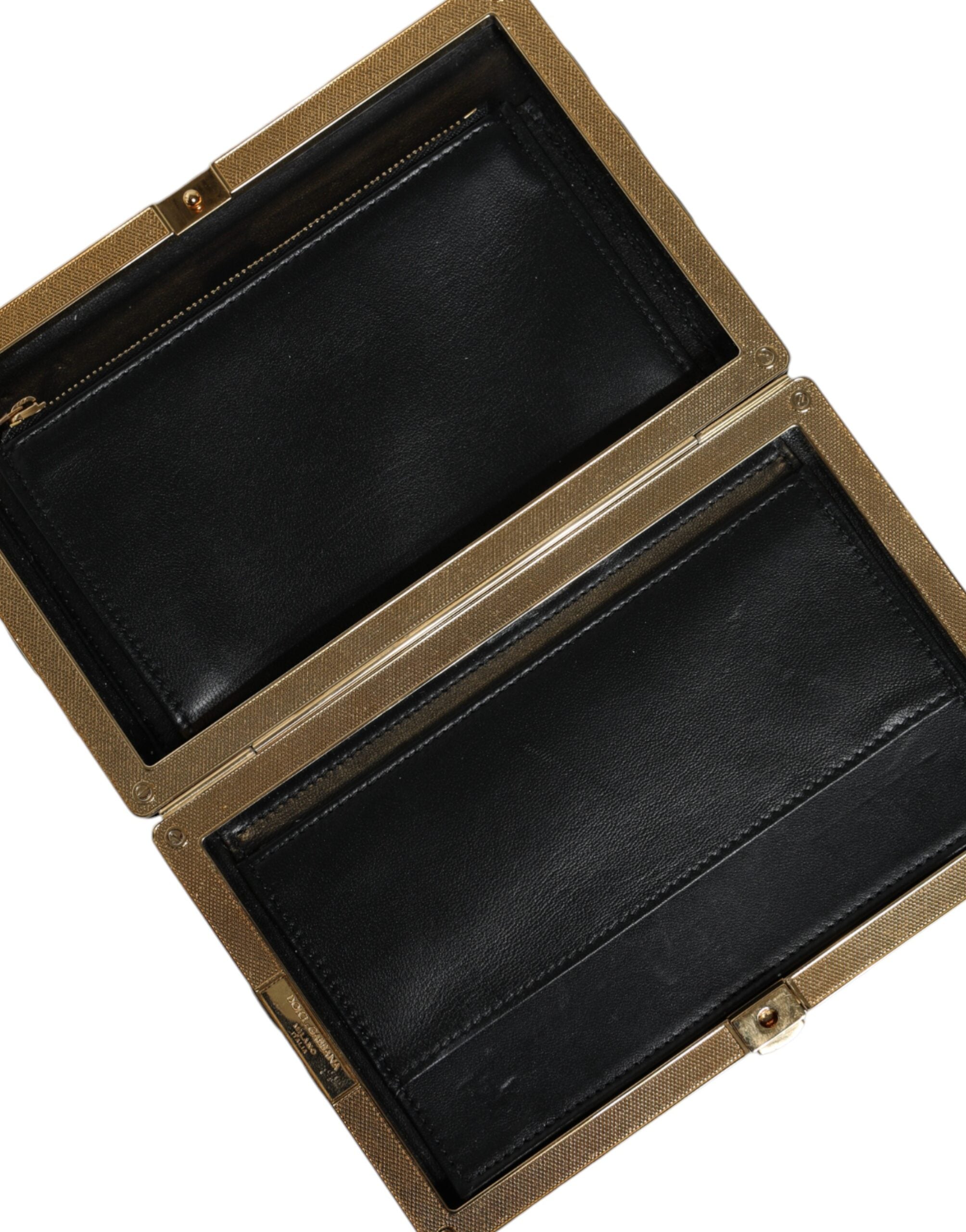 Dolce & Gabbana Bordeaux Black Velvet Gold Frame Clutch Evening Purse Women's Bag (Pre-Owned)