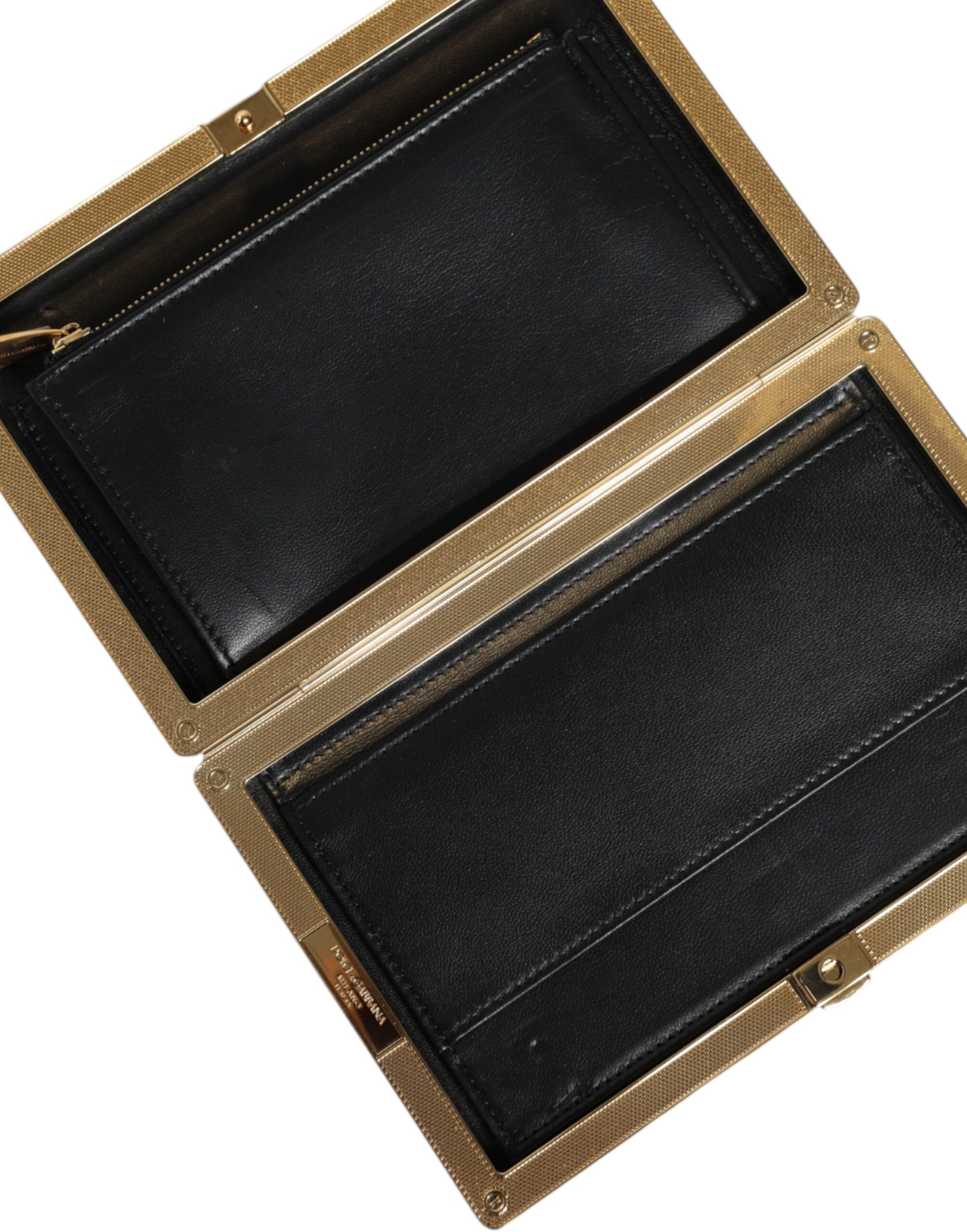 Dolce & Gabbana Multicolor Floral Gold Frame Clutch Evening Purse Women's Bag