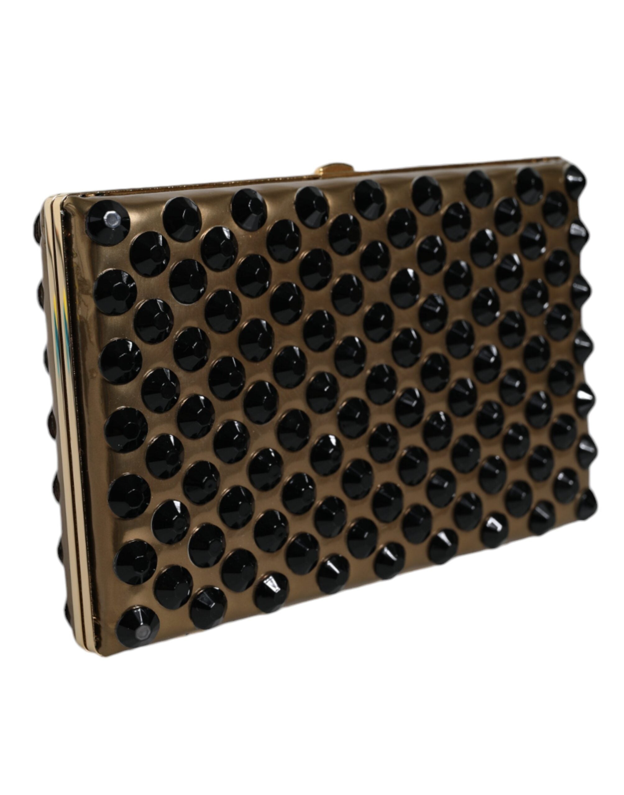 Dolce & Gabbana Gold Crystal Bifold Clutch Evening Party Women Purse Women's Bag