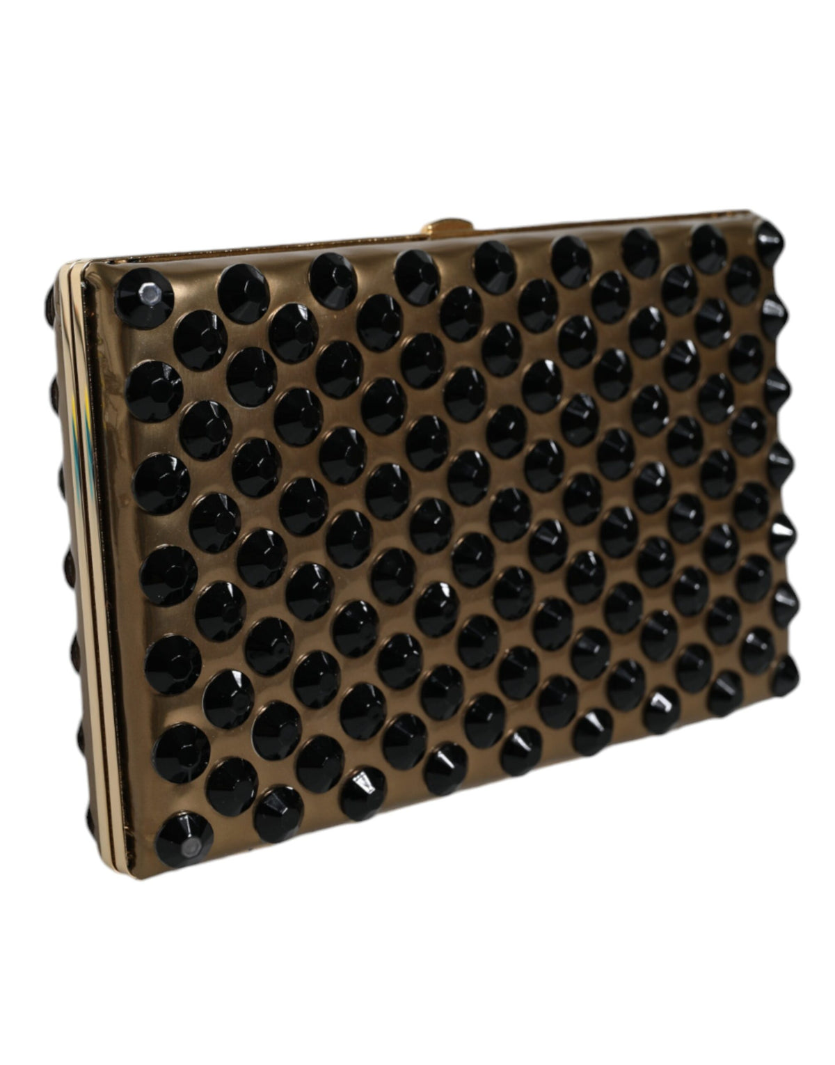 Dolce & Gabbana Gold Crystal Bifold Clutch Evening Party Women Purse Women's Bag