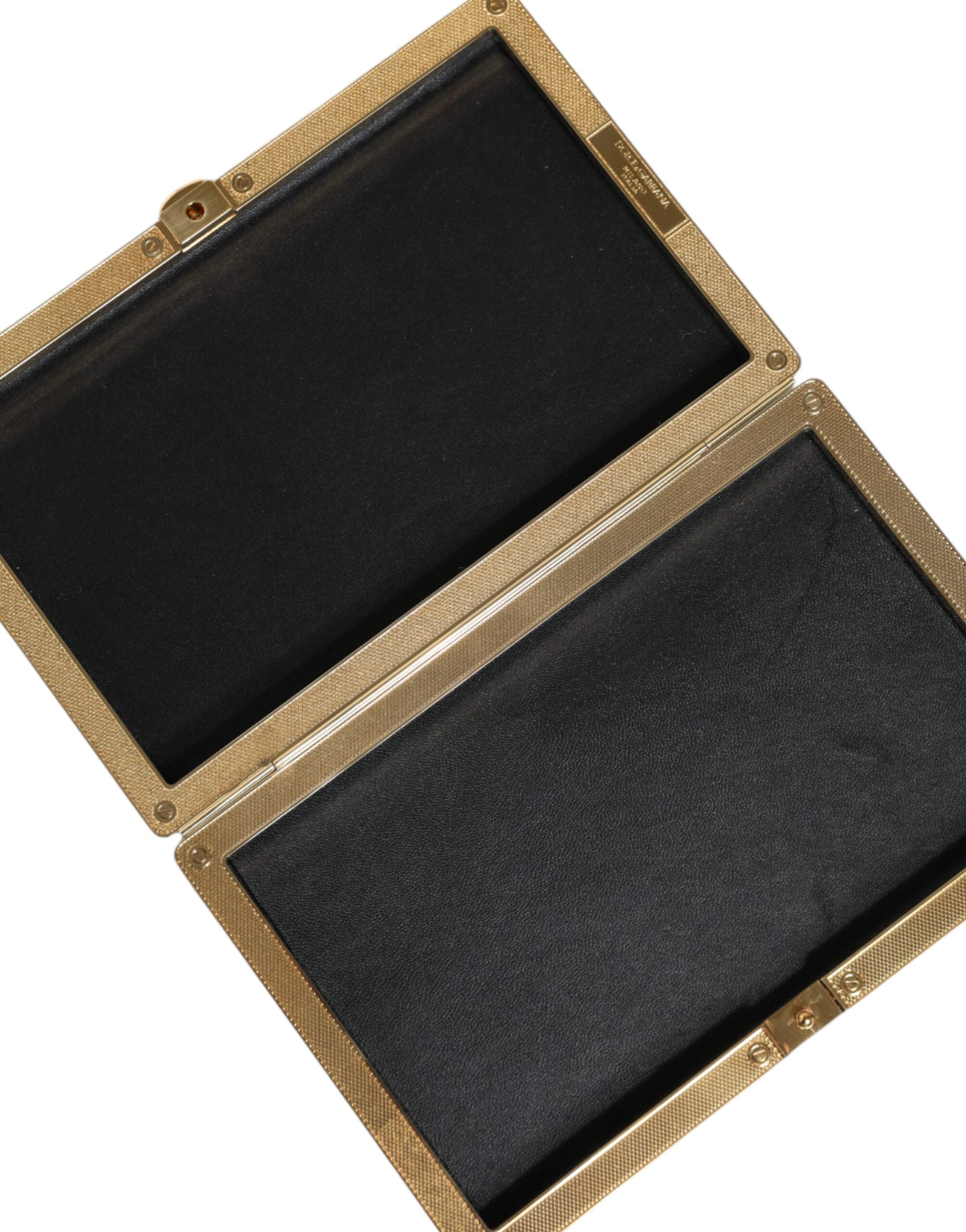 Dolce & Gabbana Gold Crystal Bifold Clutch Evening Party Women Purse Women's Bag
