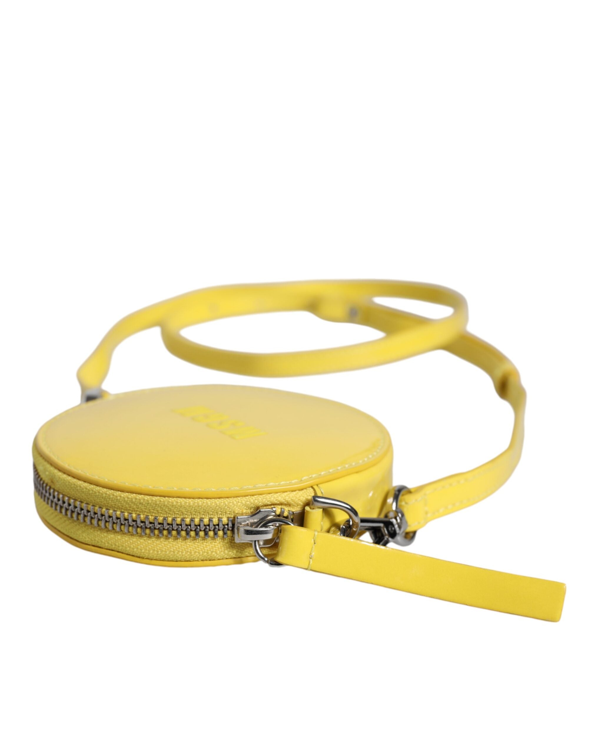 MSGM Yellow Leather Logo Crossbody Sling Shoulder Round Women's Bag (Pre-Owned)