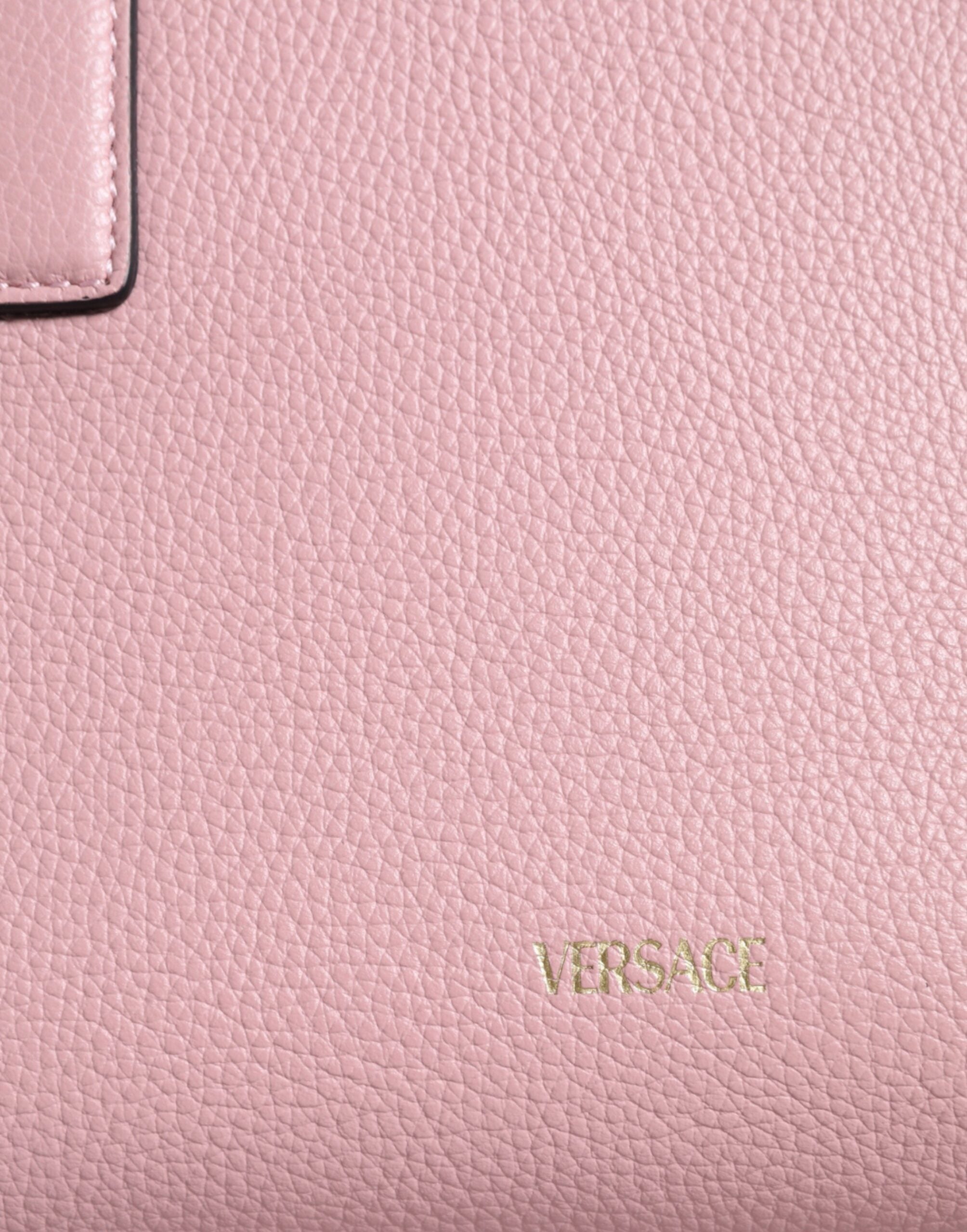 Versace Pink Small Top Handle Grainy Calf Leather Crossbody Women's Bag