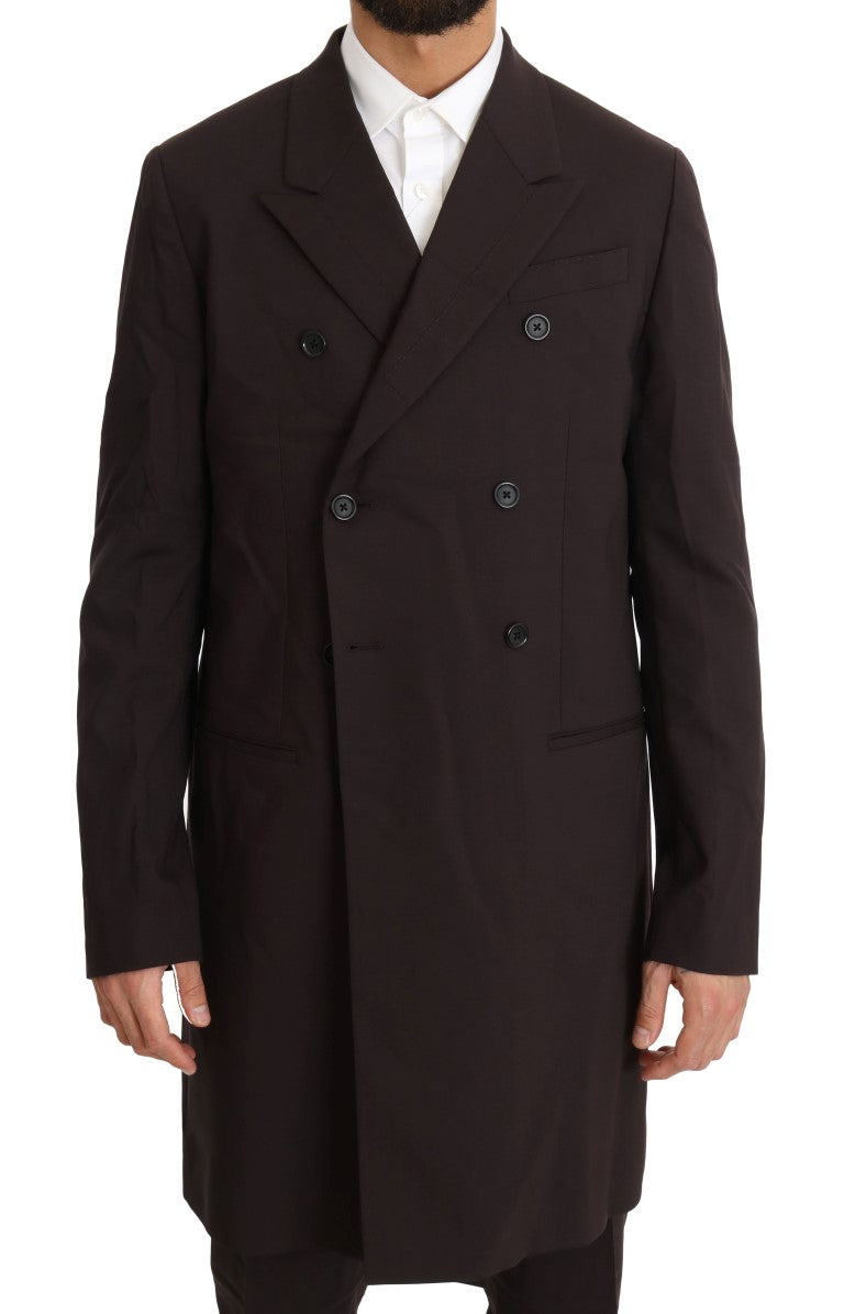Dolce & Gabbana Bordeaux Wool Stretch Long 3 Piece Men's Suit