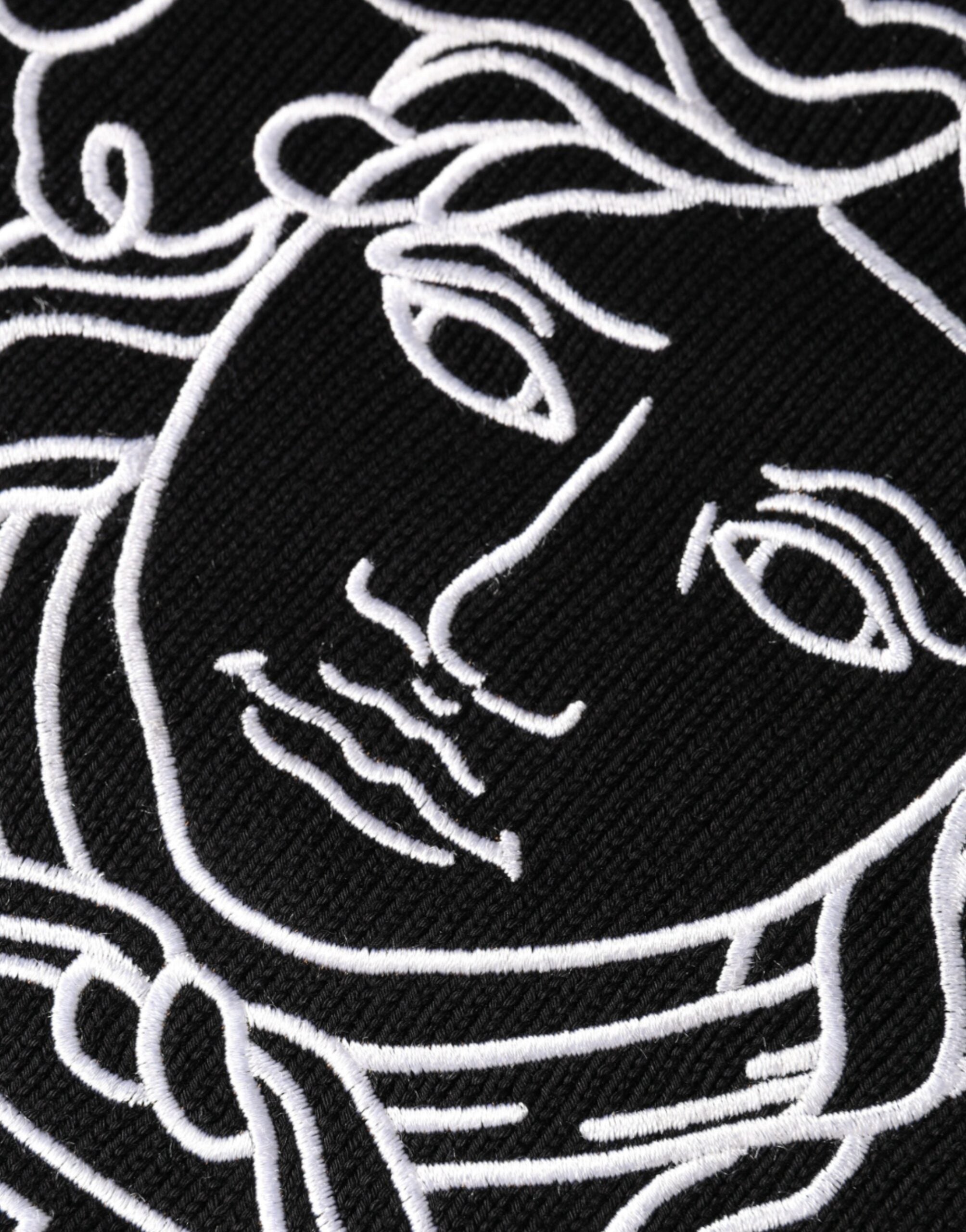 Versace Black Medusa Embroidery Crew Neck Pullover Men's Sweater