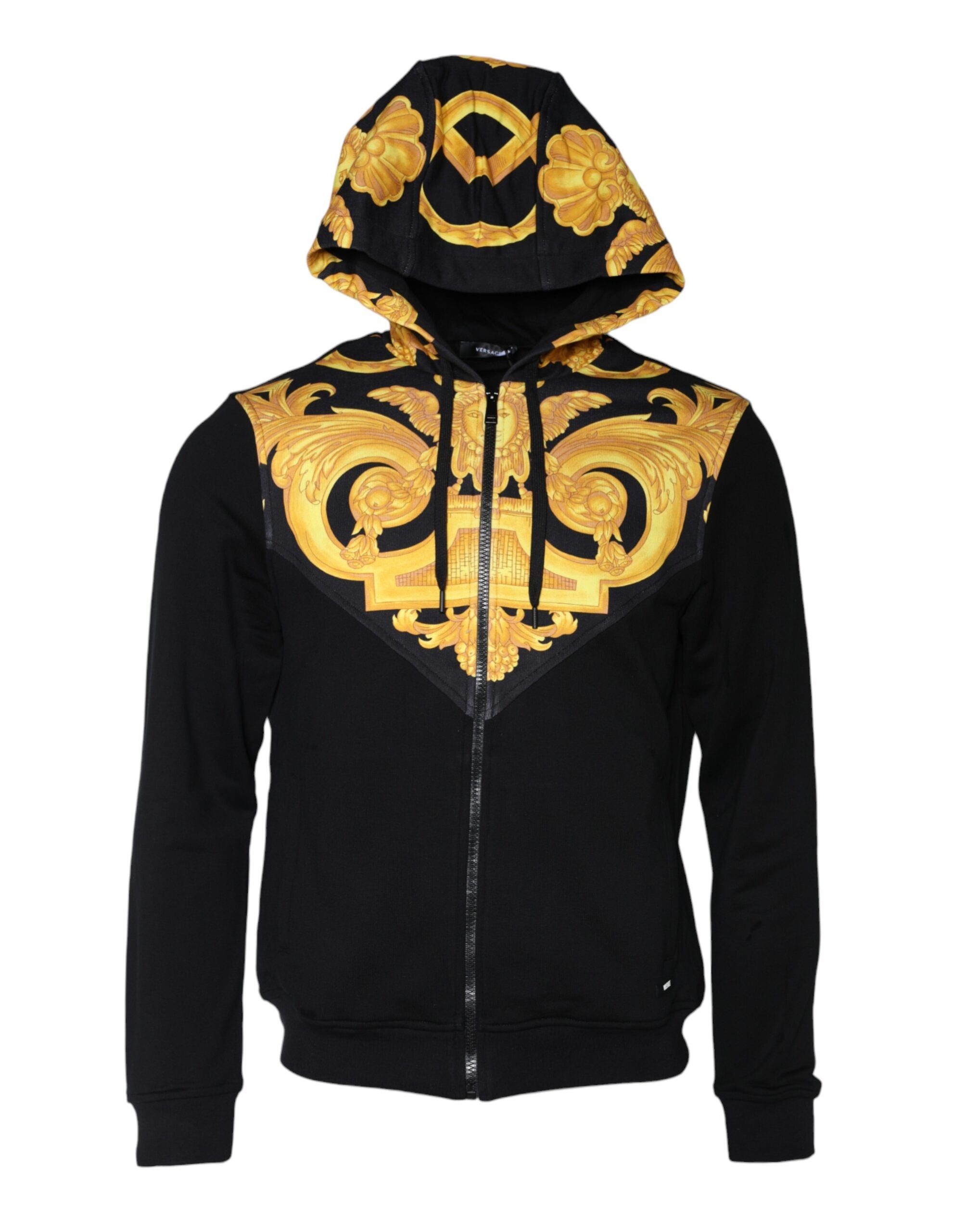 Versace Black Medusa Print Cotton Full Zip HoodieSweatshirt Men's Sweater