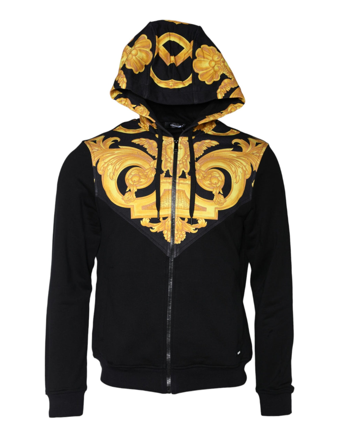 Versace Black Medusa Print Cotton Full Zip HoodieSweatshirt Men's Sweater