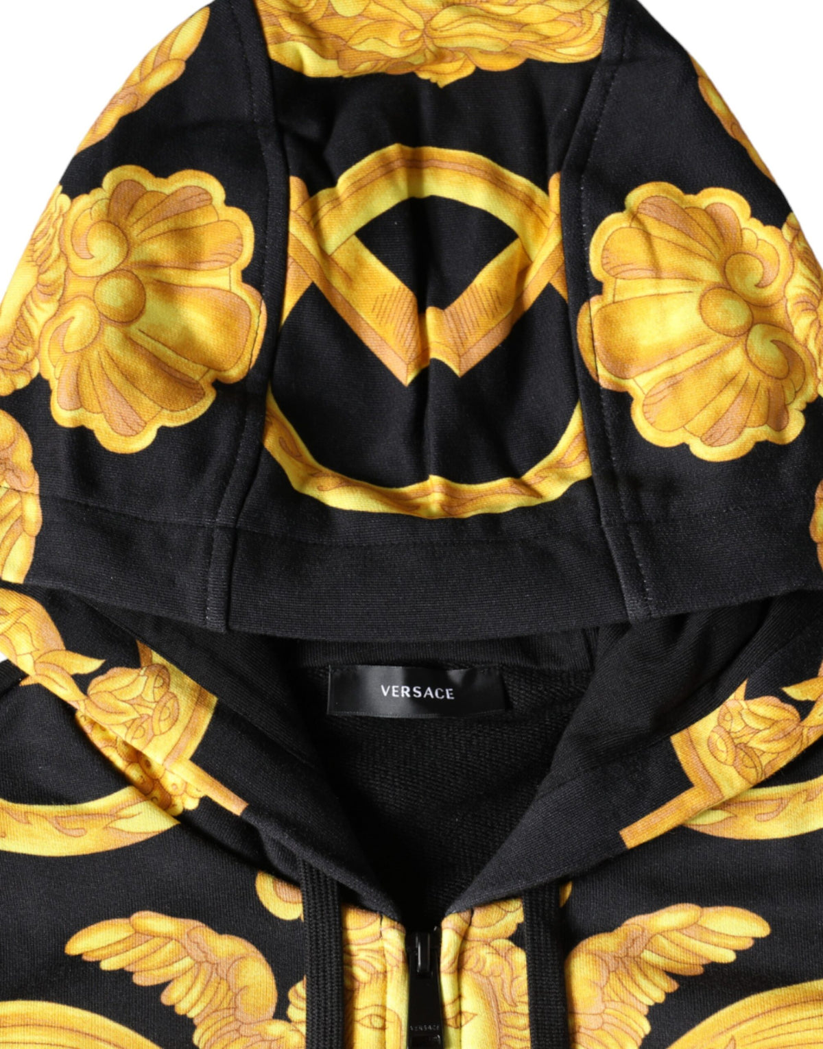 Versace Black Medusa Print Cotton Full Zip HoodieSweatshirt Men's Sweater
