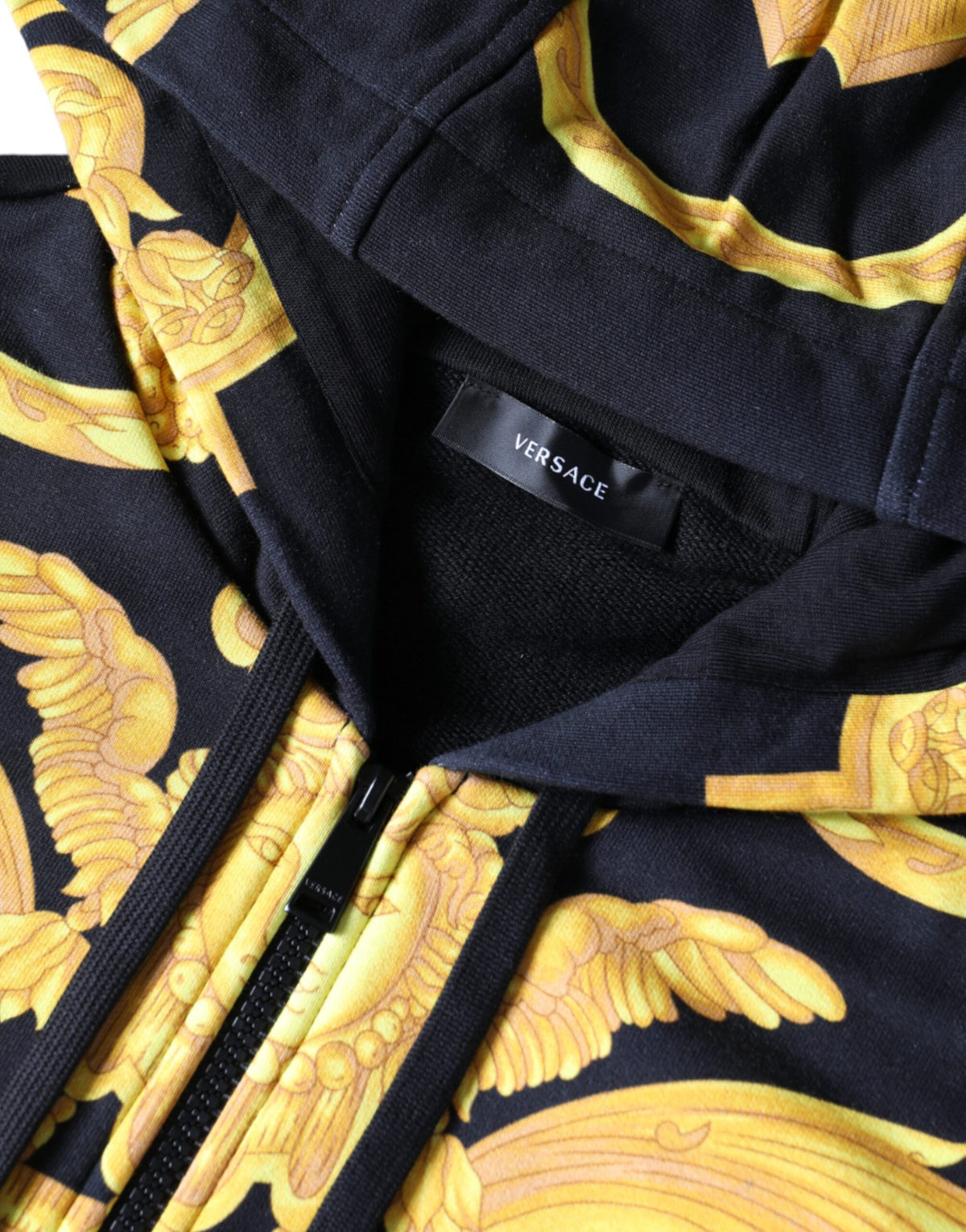Versace Black Medusa Print Cotton Full Zip HoodieSweatshirt Men's Sweater