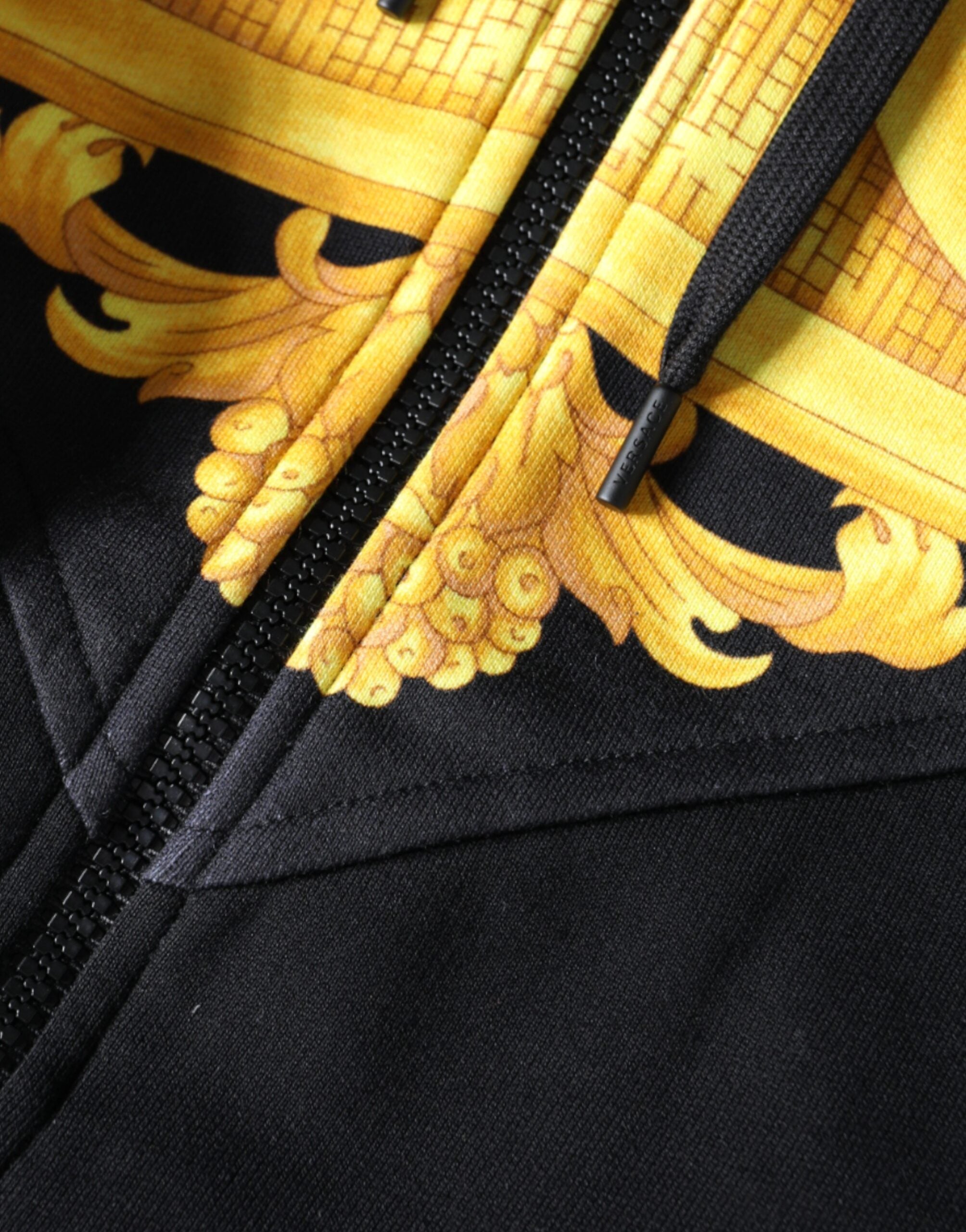 Versace Black Medusa Print Cotton Full Zip HoodieSweatshirt Men's Sweater