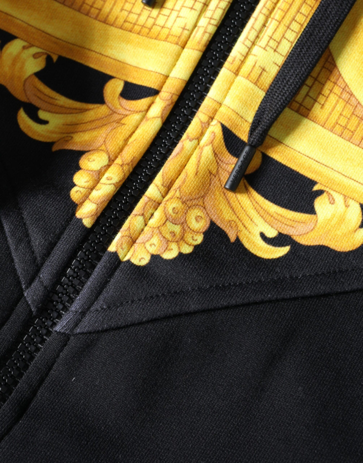 Versace Black Medusa Print Cotton Full Zip HoodieSweatshirt Men's Sweater