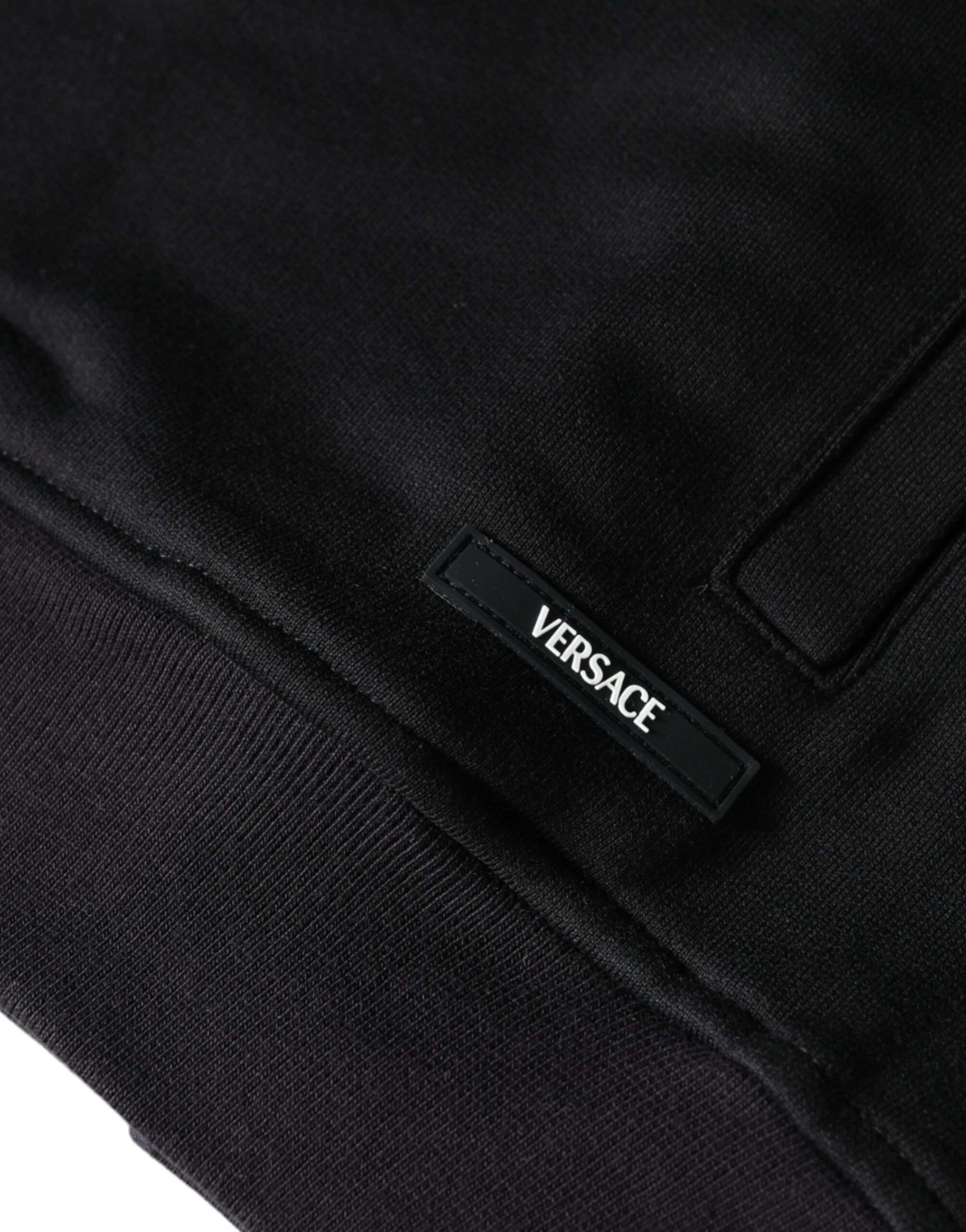 Versace Black Medusa Print Cotton Full Zip HoodieSweatshirt Men's Sweater