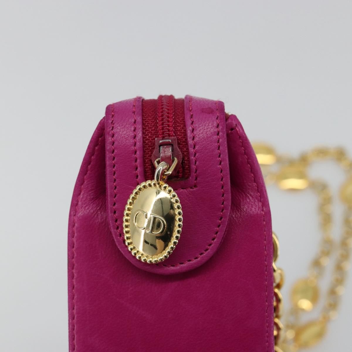 Christian Dior Chain Pink Leather Shoulder Bag Bag (Pre-Owned)