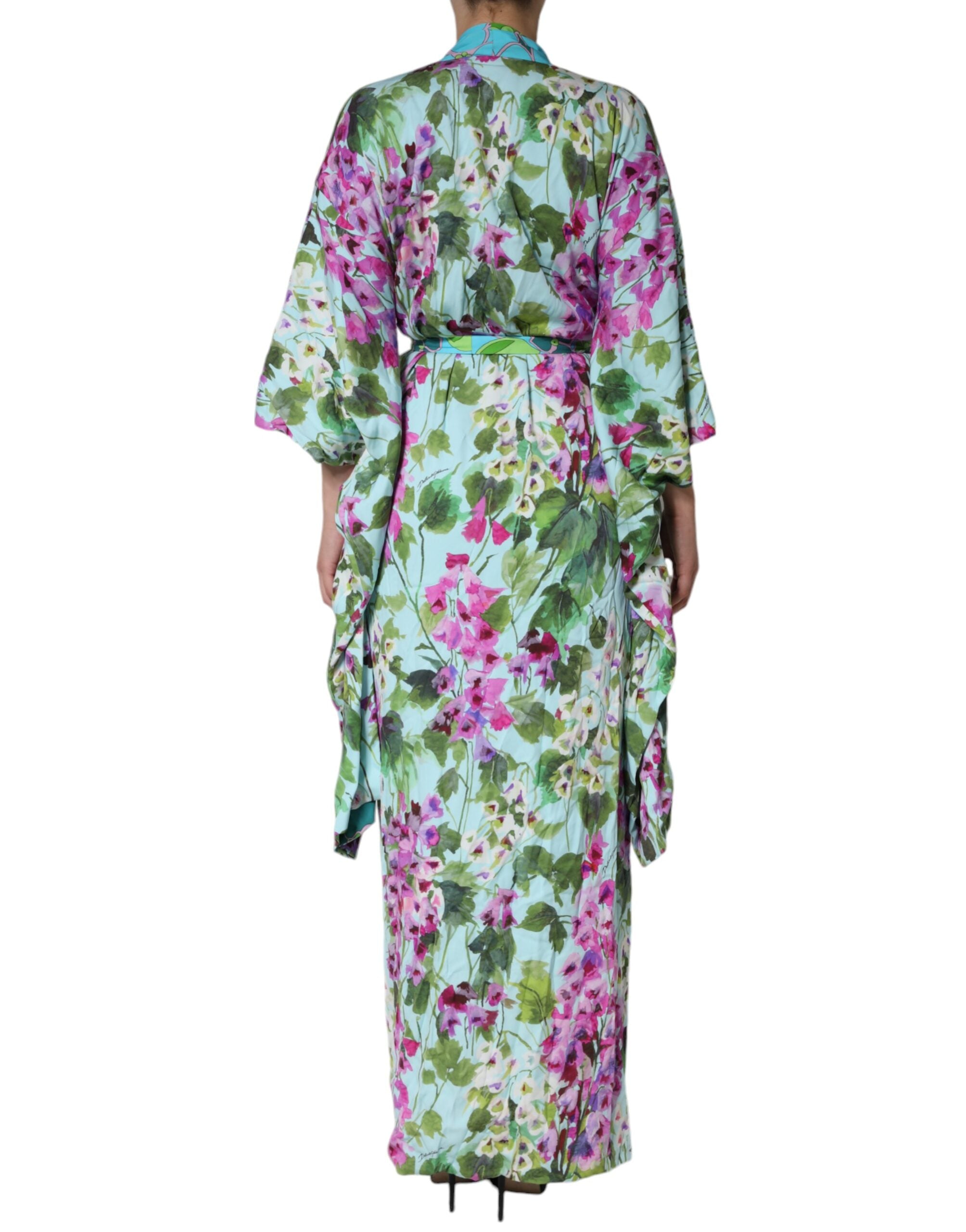 Dolce & Gabbana Multicolor Floral Silk Stretch Wrap Women's Dress