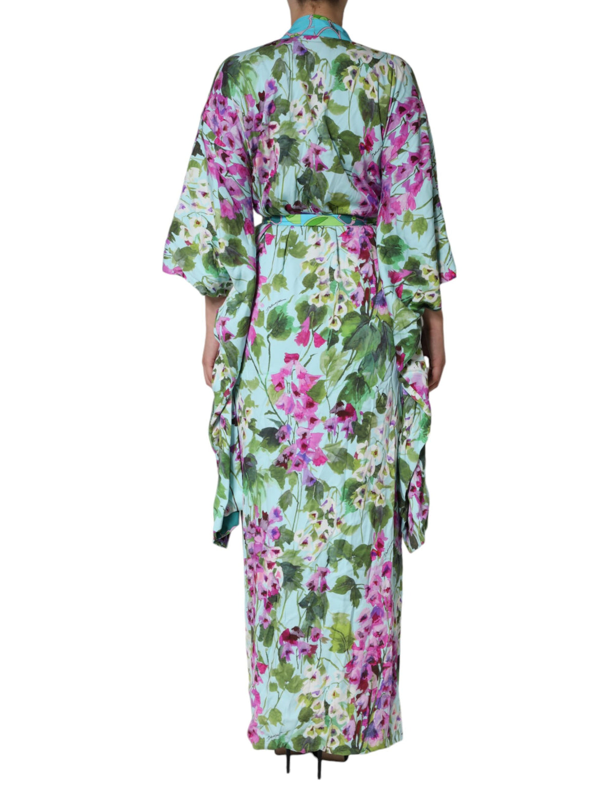 Dolce & Gabbana Multicolor Floral Silk Stretch Wrap Women's Dress