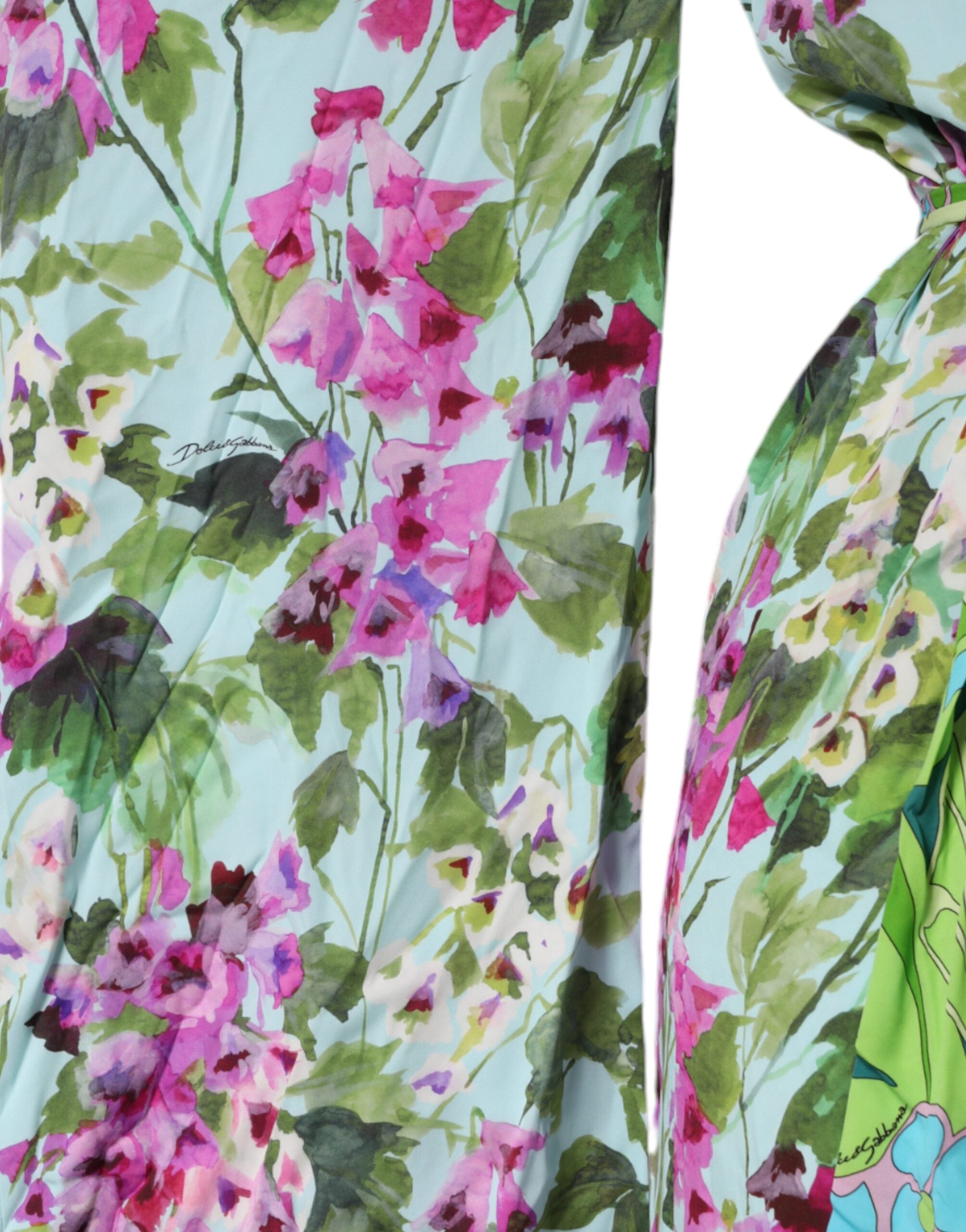 Dolce & Gabbana Multicolor Floral Silk Stretch Wrap Women's Dress