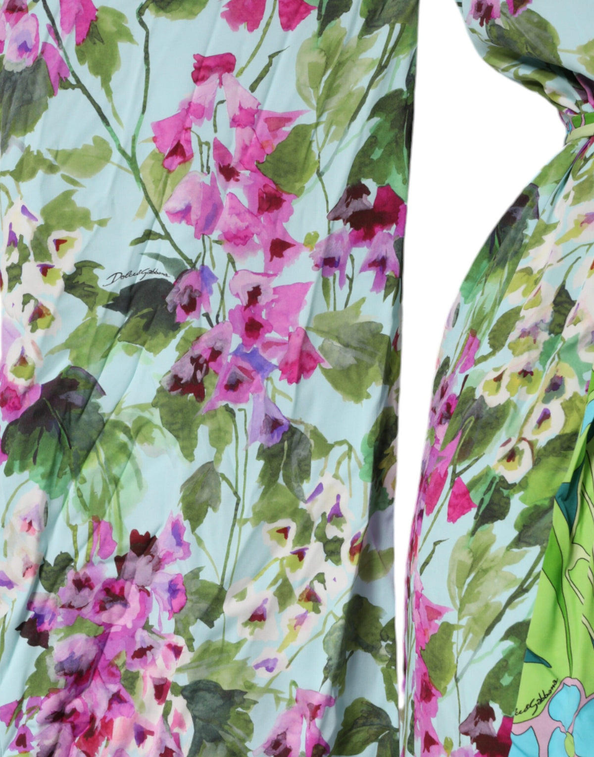 Dolce & Gabbana Multicolor Floral Silk Stretch Wrap Women's Dress