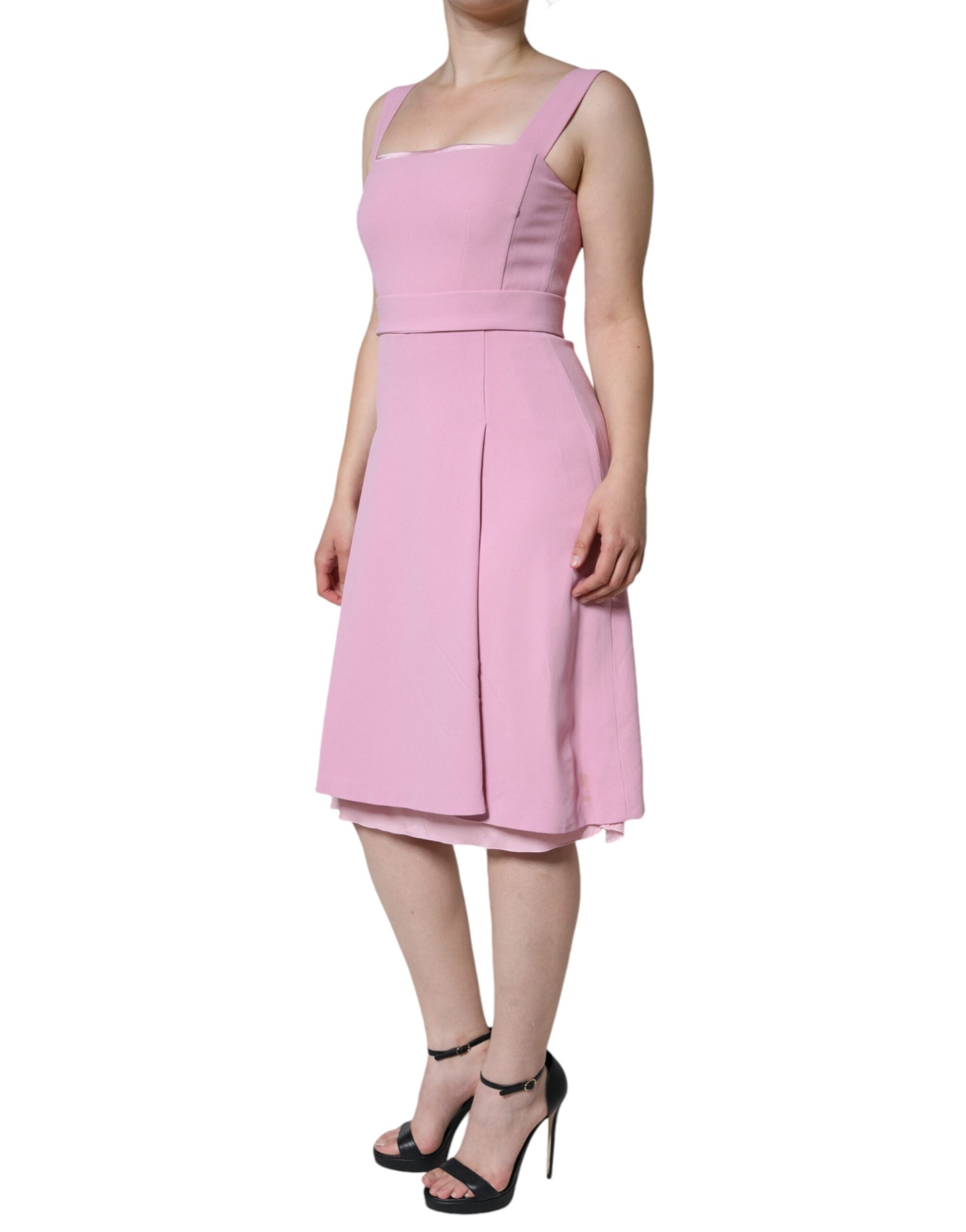 Dolce & Gabbana Pink A-line Flare Viscose Sleeveless Women's Dress (Pre-Owned)