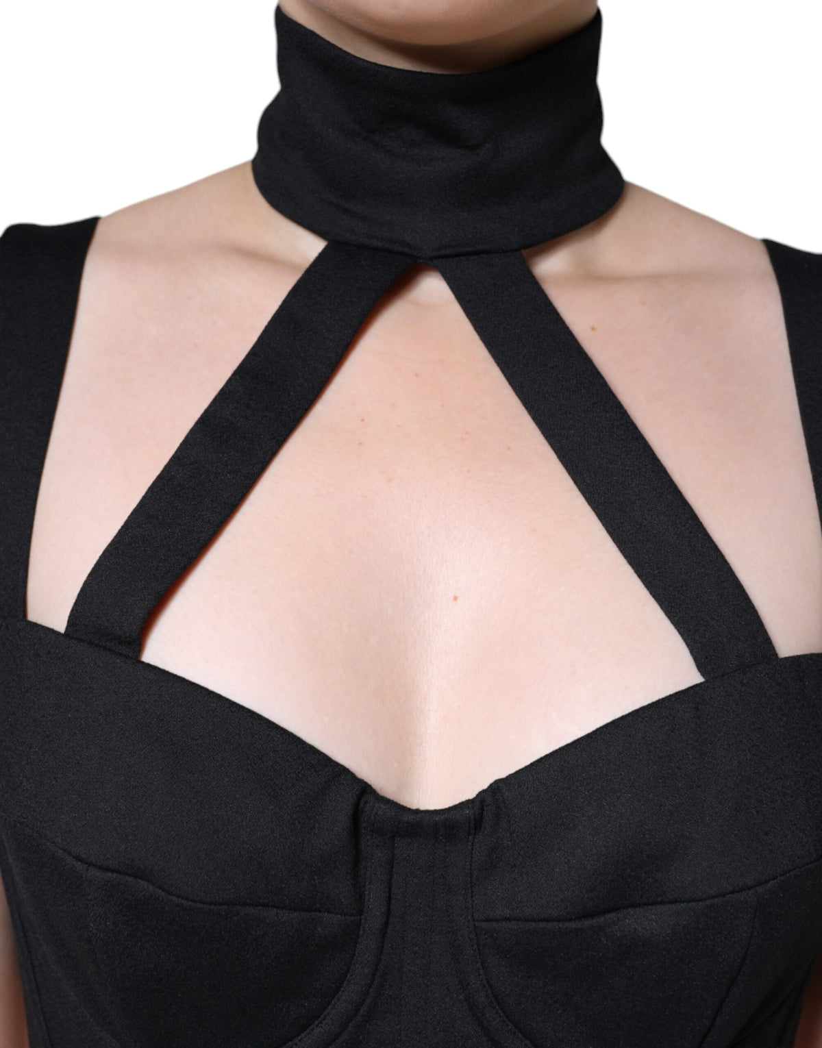 Dolce & Gabbana Black Cut Out Sleeveless Bodycon Mini Women's Dress