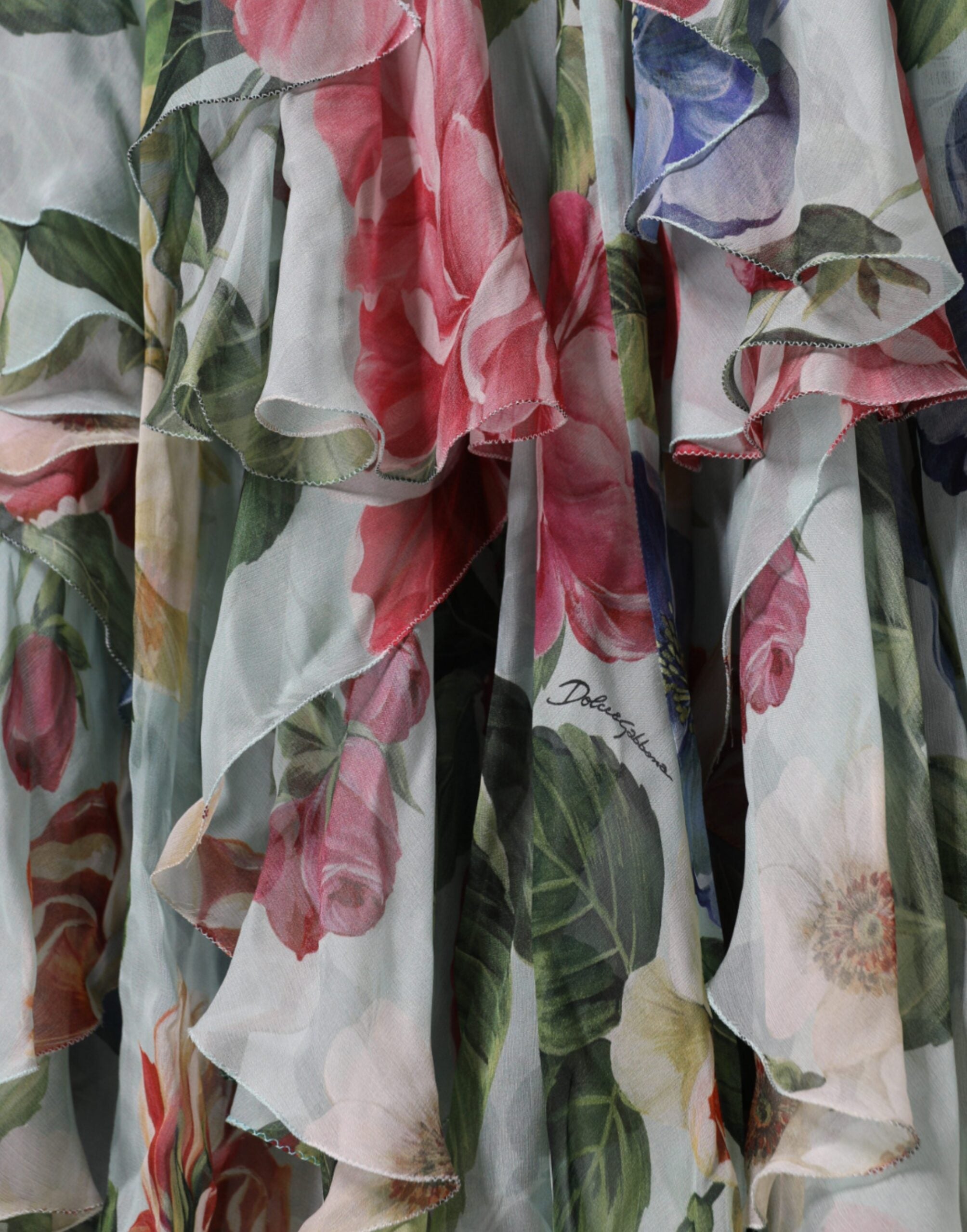 Dolce & Gabbana Multicolor Floral Silk Long Gown Women's Dress (Pre-Owned)