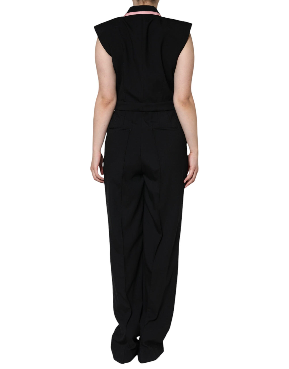 Dolce & Gabbana Black Wool Blend Sleeveless Jumpsuit Women's Dress