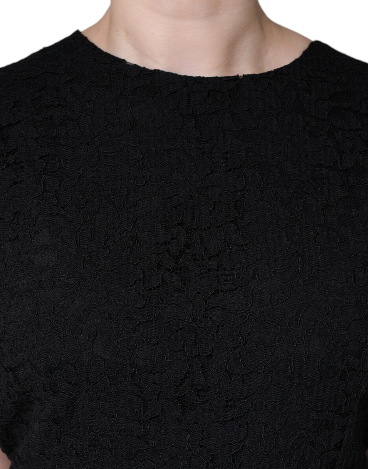 Dolce & Gabbana Black Cotton Sheath Knee Length Women's Dress