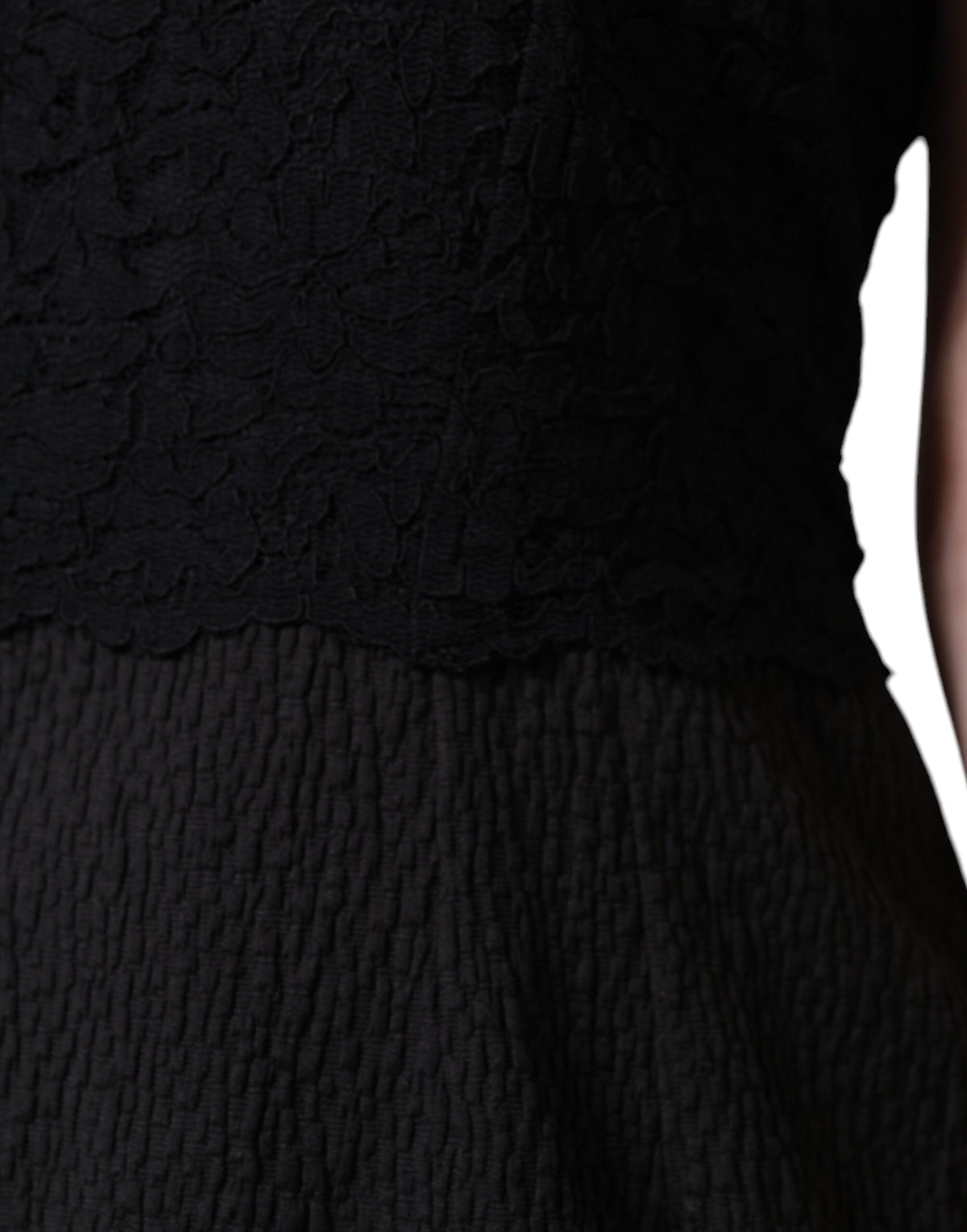Dolce & Gabbana Black Cotton Sheath Knee Length Women's Dress