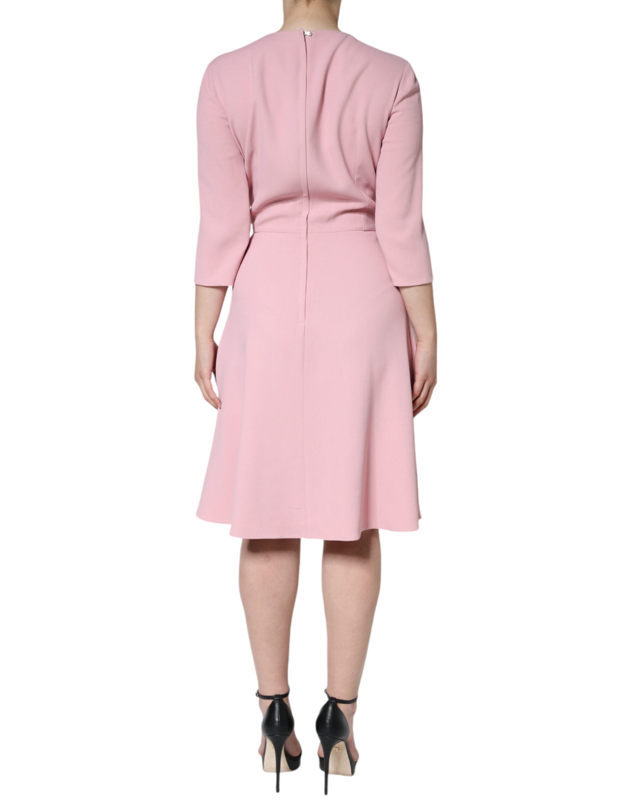 Dolce & Gabbana Pink A-line Viscose 3/4 Sleeves Women's Dress (Pre-Owned)