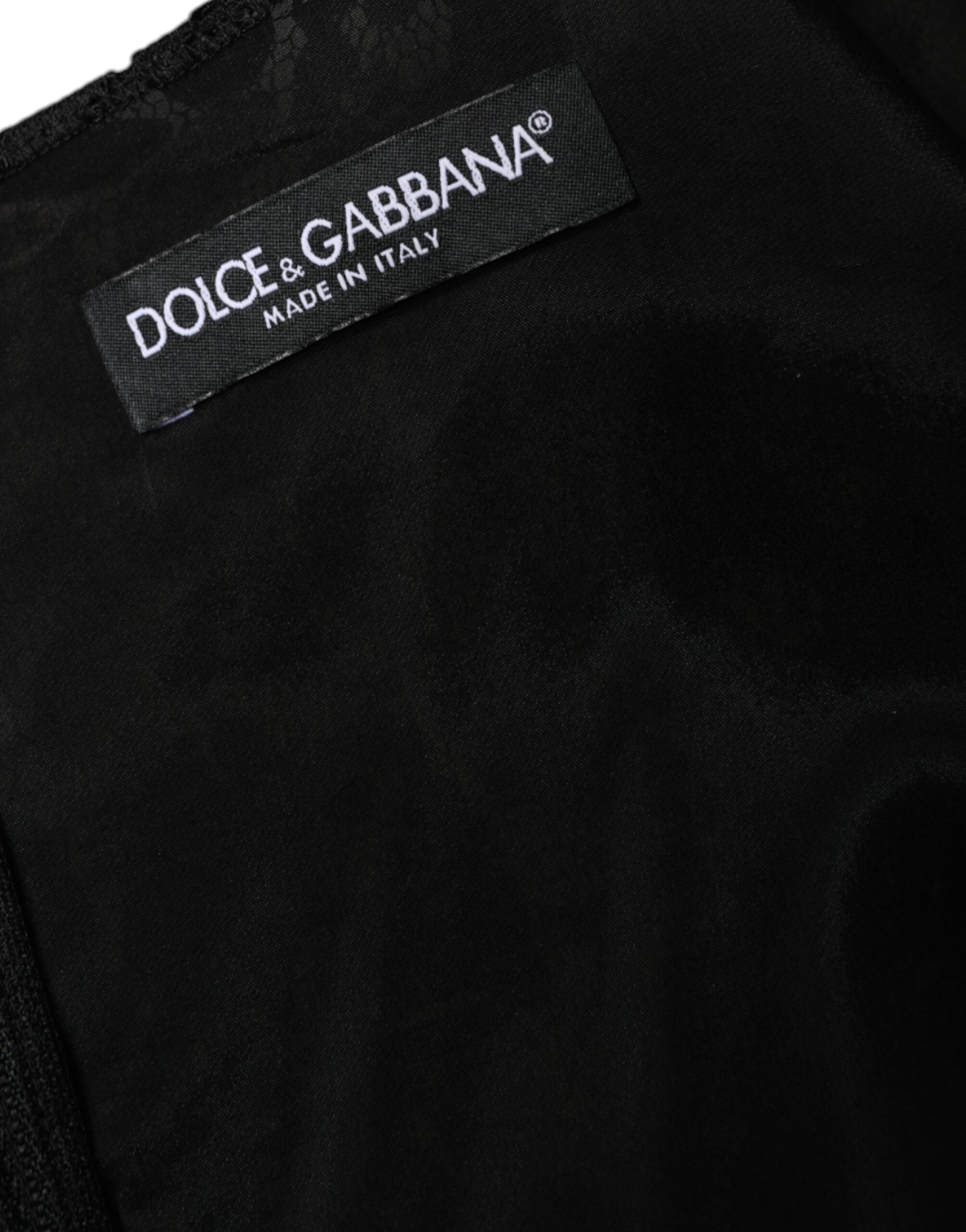 Dolce & Gabbana Black Floral Lace Sheath Sleeveless Mini Women's Dress