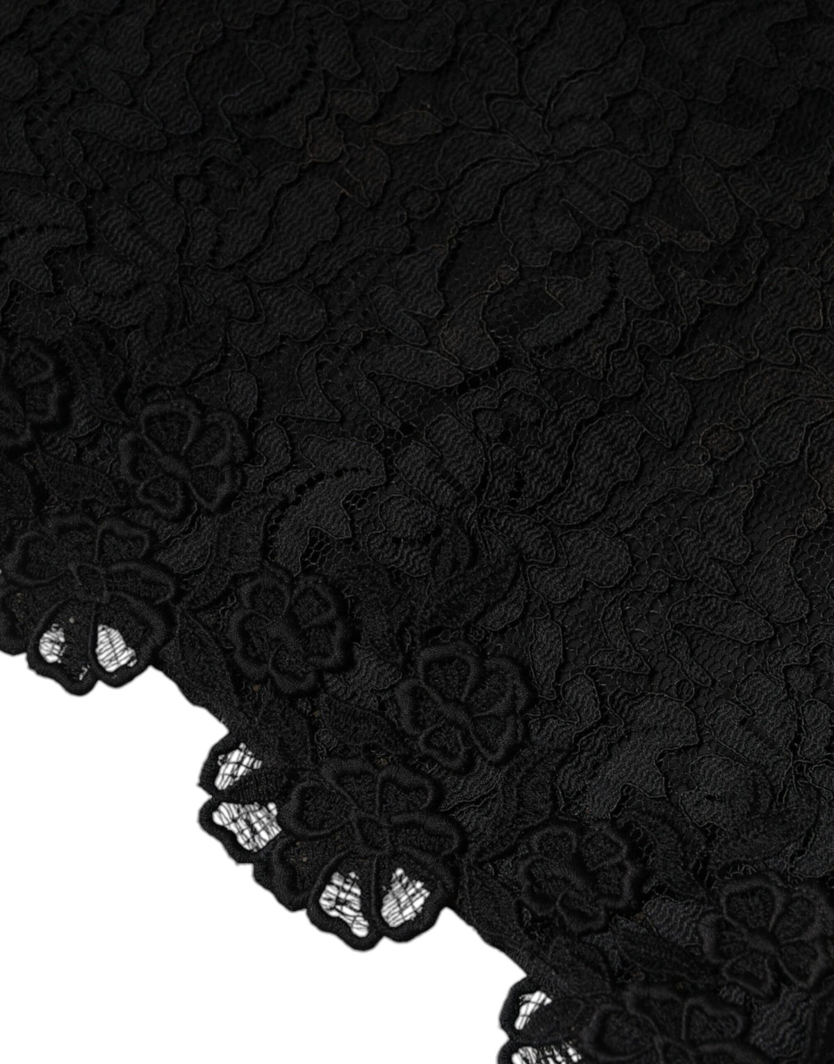 Dolce & Gabbana Black Floral Lace Sheath Sleeveless Mini Women's Dress