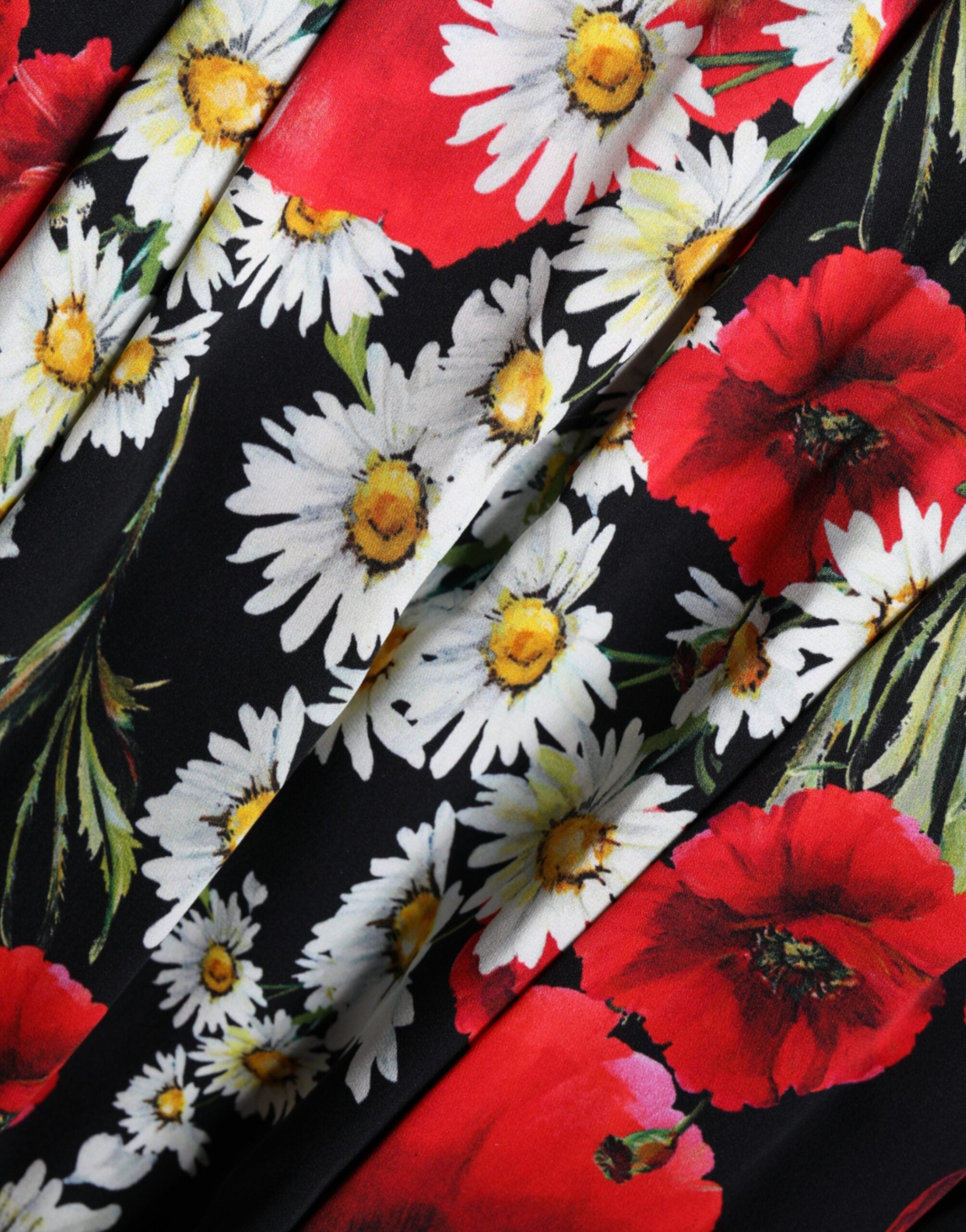 Dolce & Gabbana Black Floral Silk Sleeveless Long Gown Women's Dress