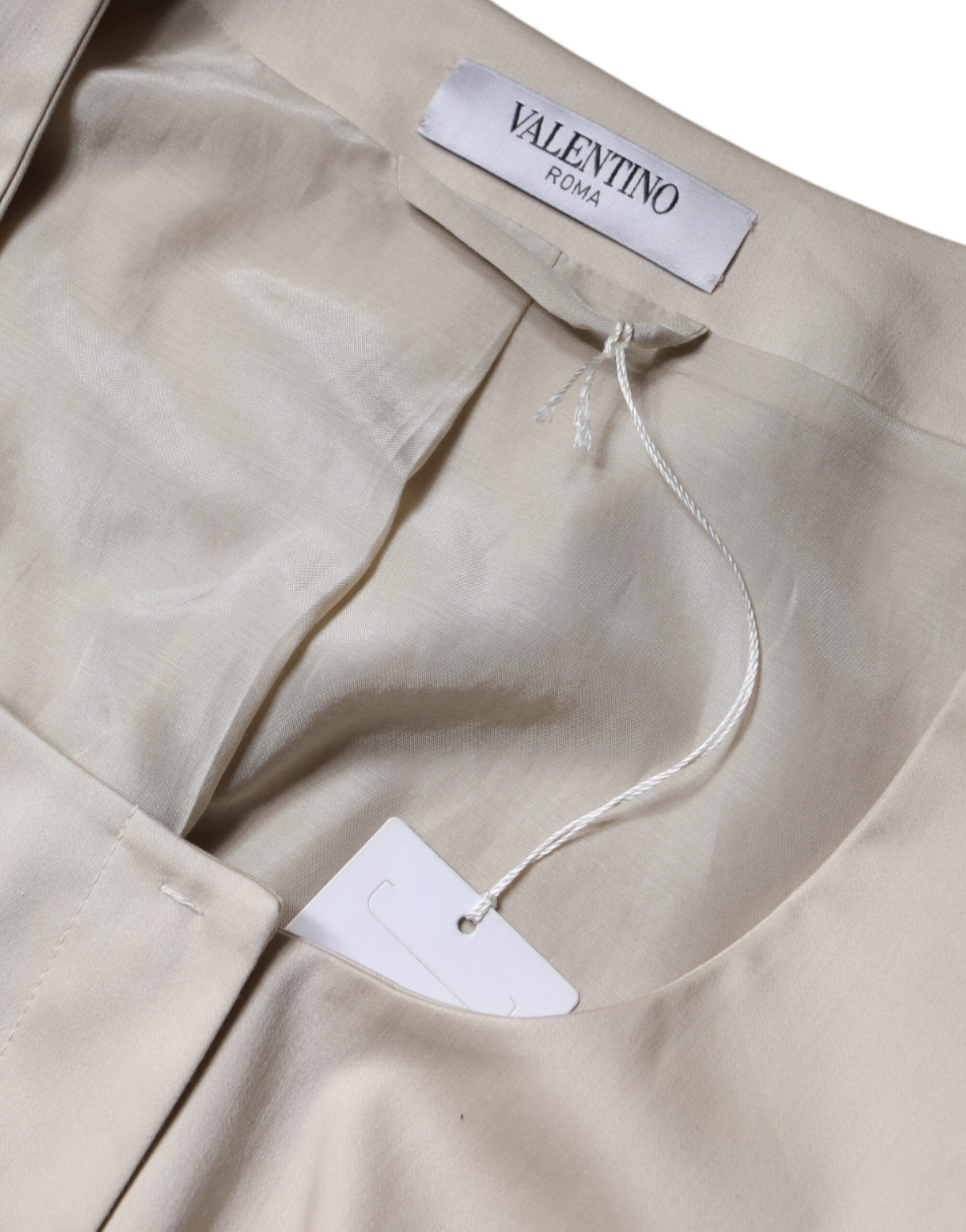 Valentino Beige Cotton Long Sleeves Round Neck Blazer Women's Jacket (Pre-Owned)