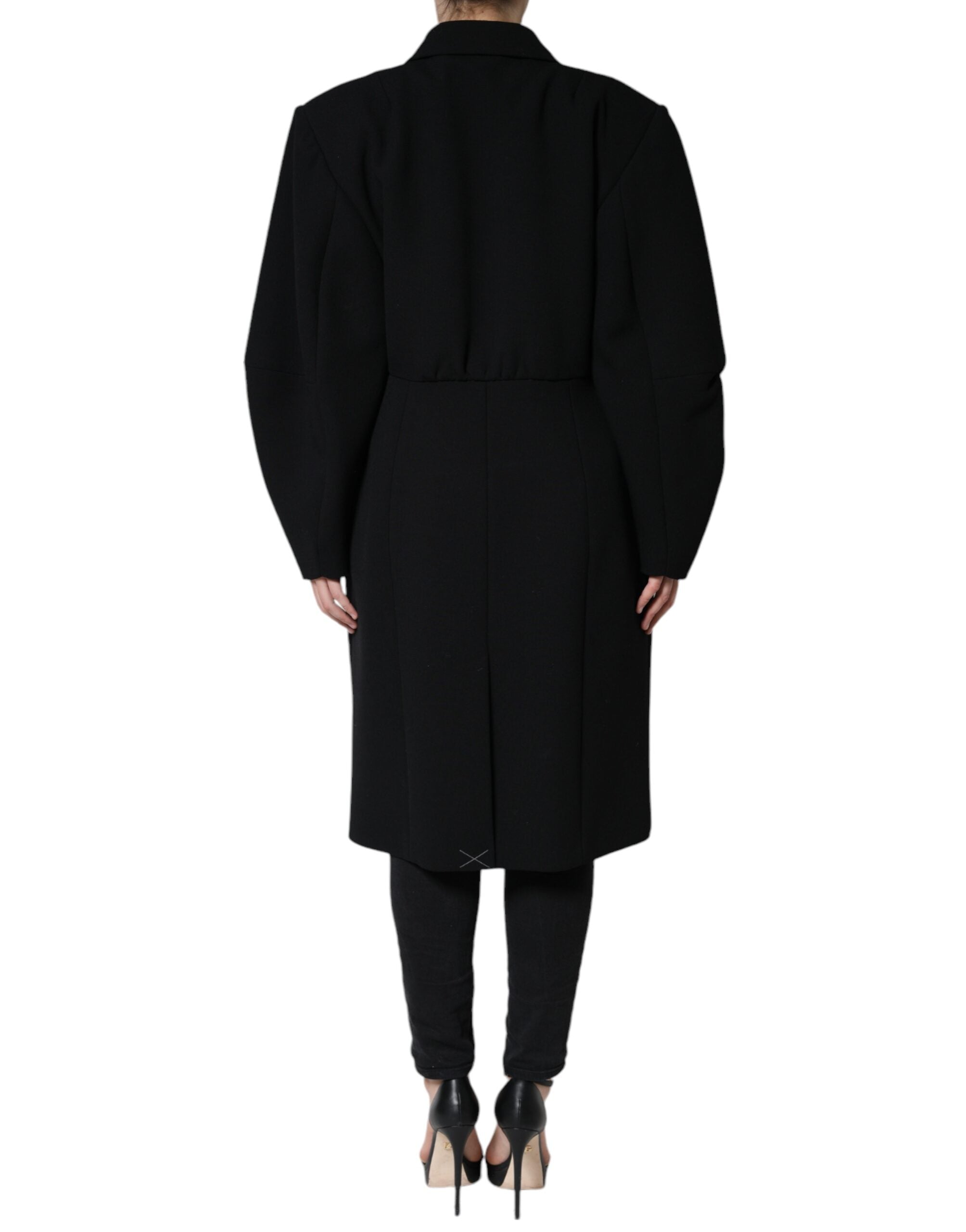 Dolce & Gabbana Black Double Breasted Trench Coat Jacket (Pre-Owned)